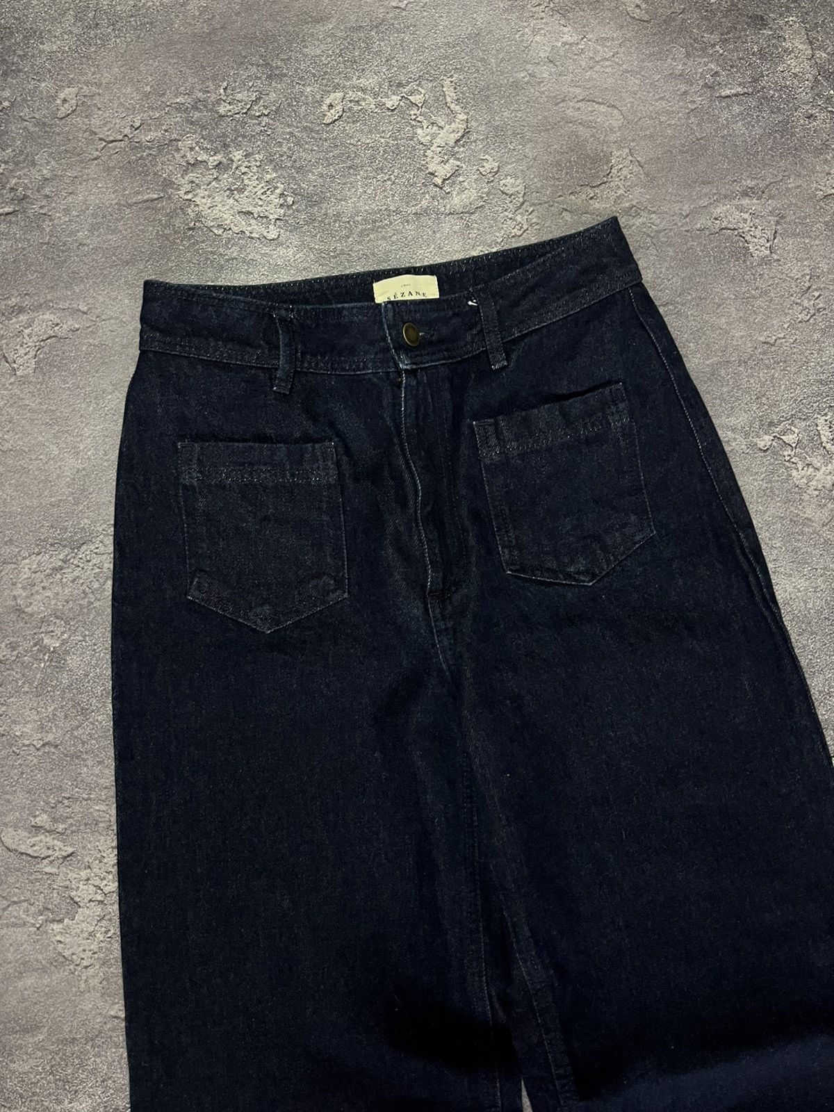 Sezane Sezane Le 70s Trouser Jeans Indigo Washed Designer Pants Size 27" / US 4 / IT 40 - 2 Thumbnail