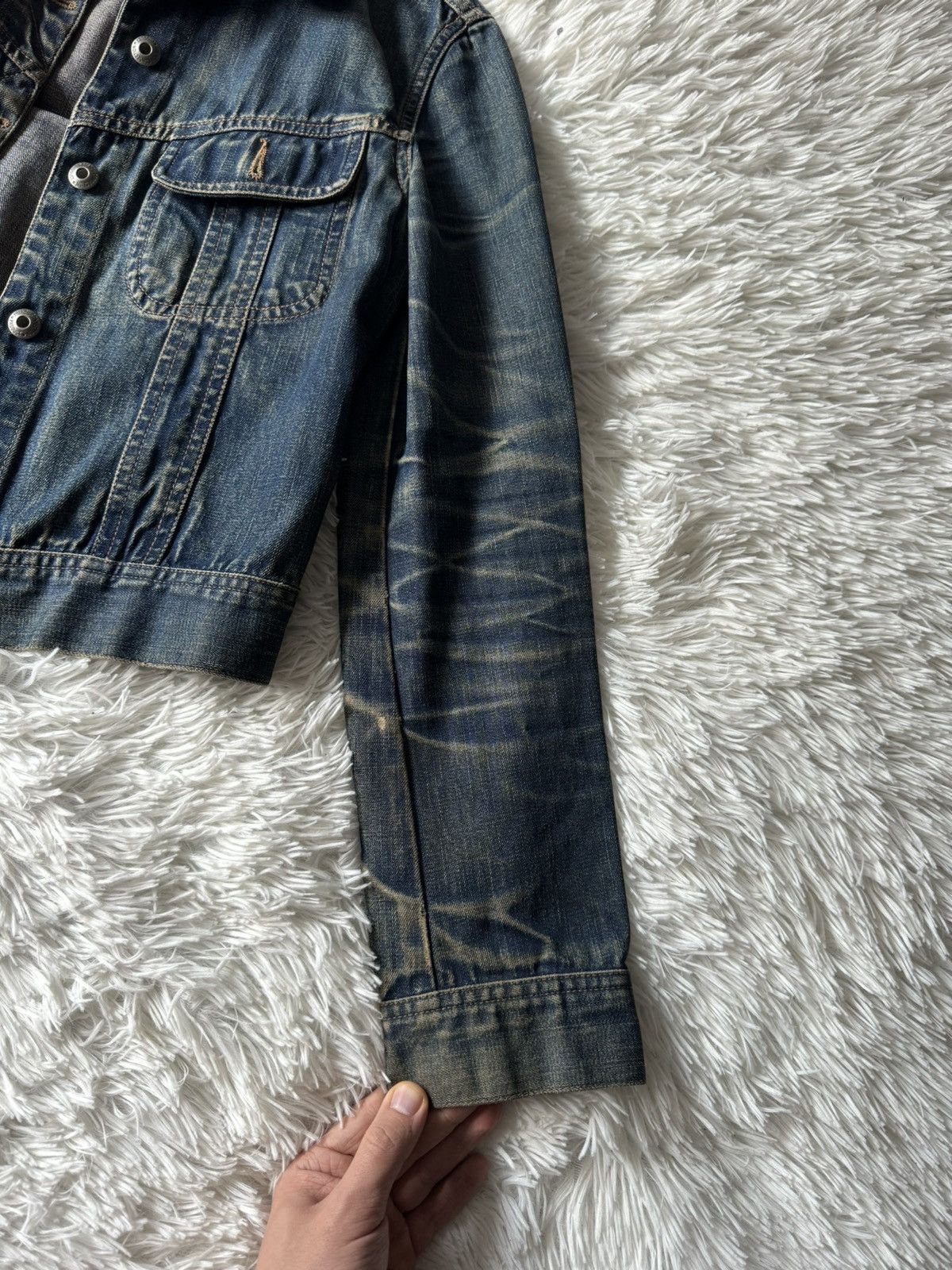Hysteric Glamour Japanese Dyed Distressed Faded Washed Denim Trucker Jacket Size US M / EU 48-50 / 2 - 5 Thumbnail