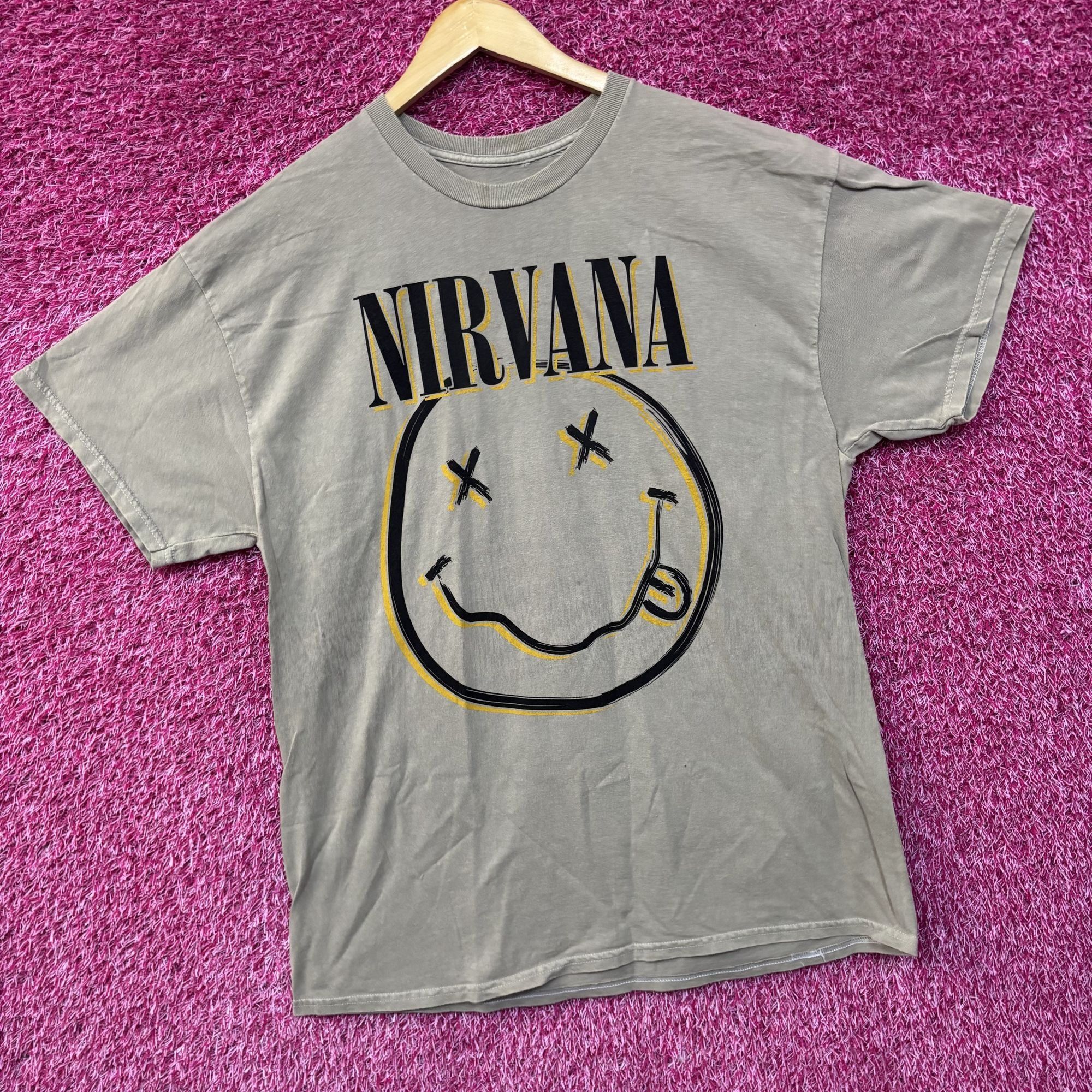 Nirvana Nirvana Smiley Logo Gray Biege T-Shirt XL Size US XL / EU 56 / 4 - 2 Thumbnail