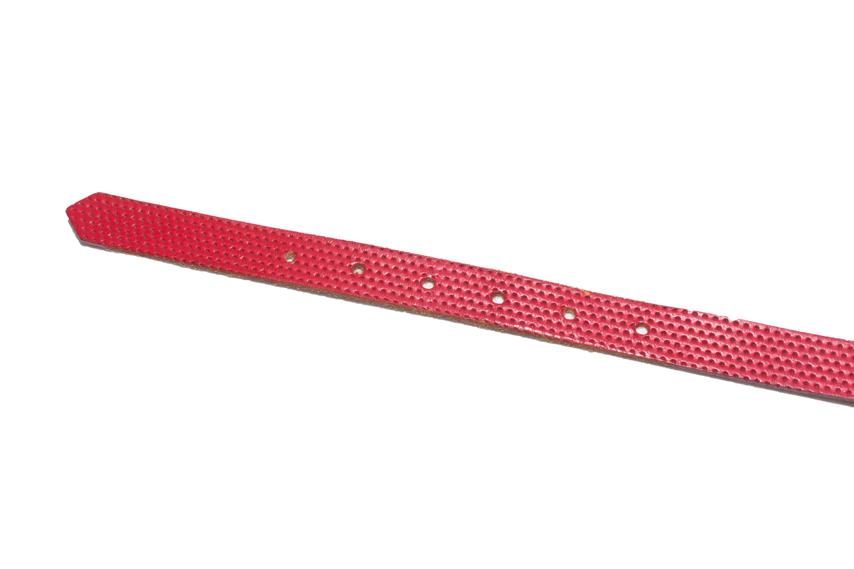 Comme des Garcons Red Leather Press Dot Strip Belt Size ONE SIZE - 5 Thumbnail