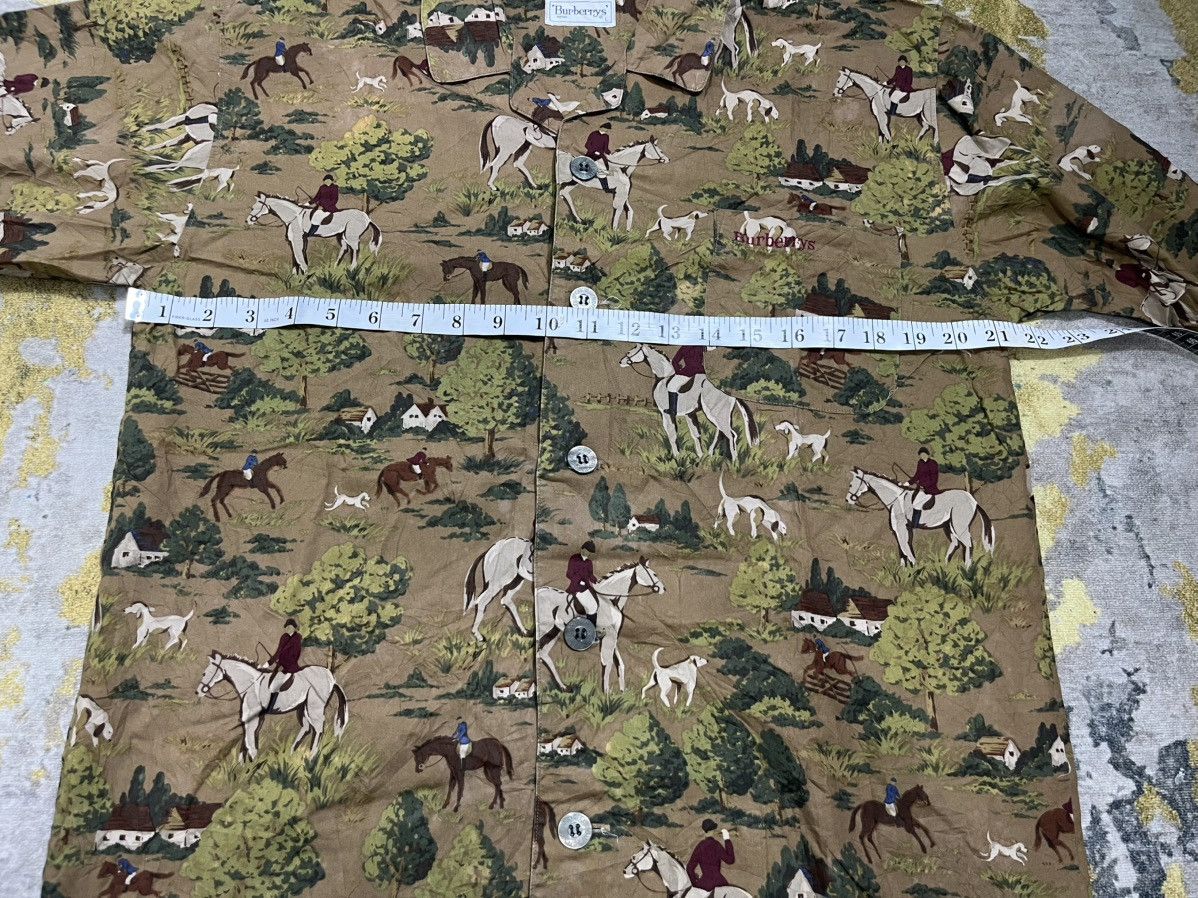Vintage Vintage Burberrys Equestrian Horse Print Shirt AOP Size US L / EU 52-54 / 3 - 8 Thumbnail