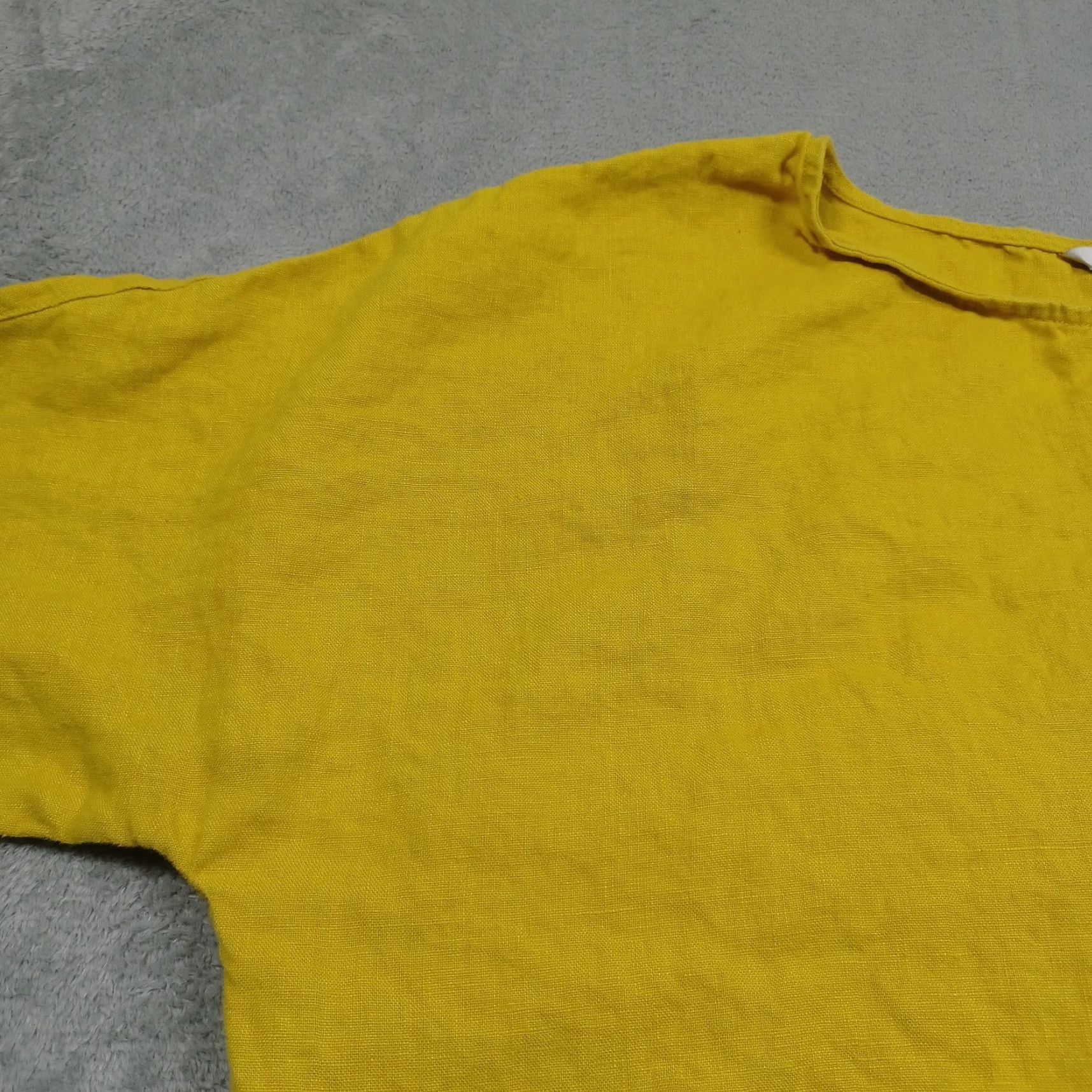 Vintage John Mark Blouse Womens Large Yellow Linen Solid Basic Preppy Classic Spring Fall Summer Winter Womens Size L / US 10 / IT 46 - 2 Thumbnail