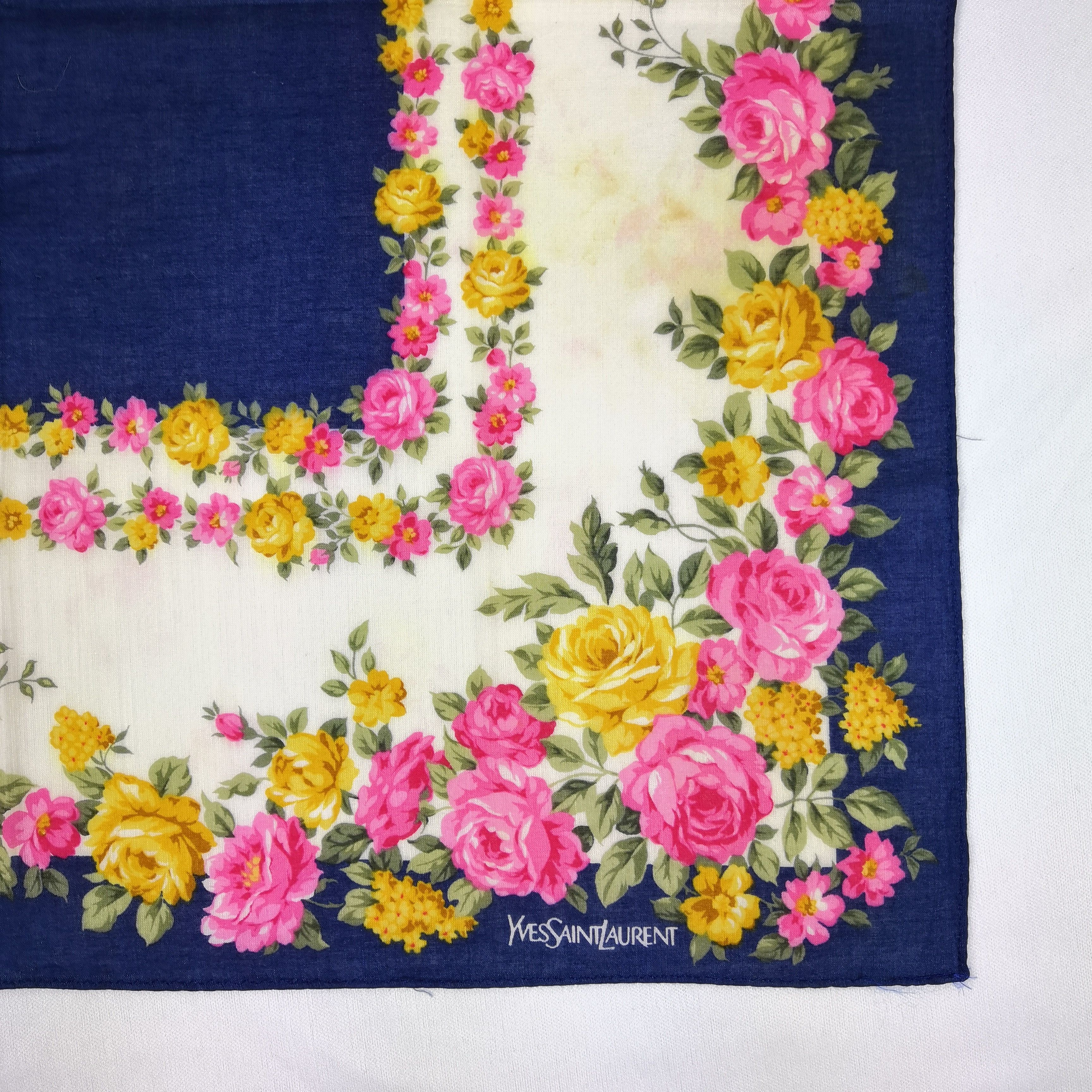 Japanese Brand Vintage Yves Saint Laurent Handkerchief Neckerchief Bandana Size ONE SIZE - 3 Thumbnail