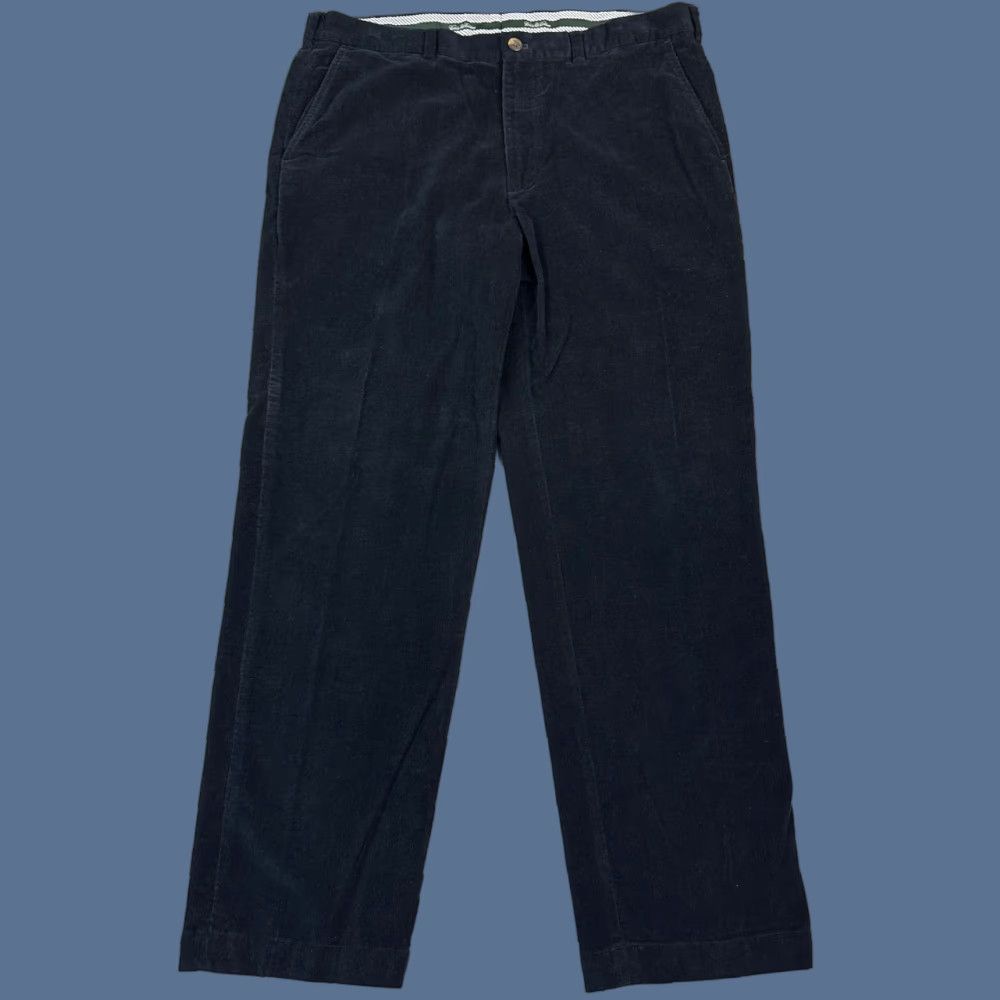 Brooks Brothers VINTAGE Brooks Brothers Country Club Pants Mens 38x32 Navy Corduroy Flat Front Blue Cotton Chino Logo Preppy Retro 90s Mens Size US 38 / EU 54 - 1 Thumbnail