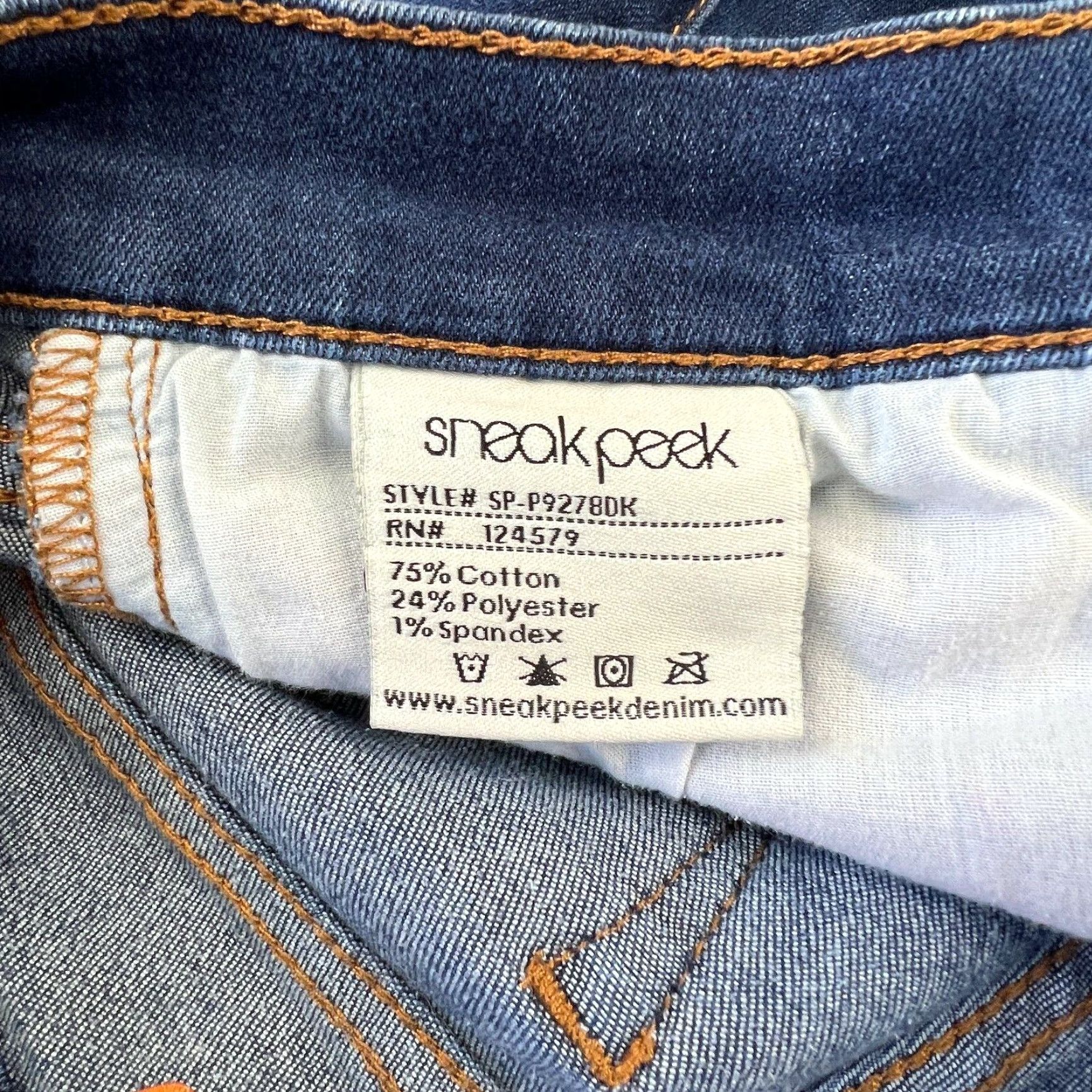 Vintage Sneak Peek Women's Junior Skinny Jeans Size 3 Low Rise Dark Blue Stretch Denim Size 26" / US 2 / IT 38 - 5 Thumbnail