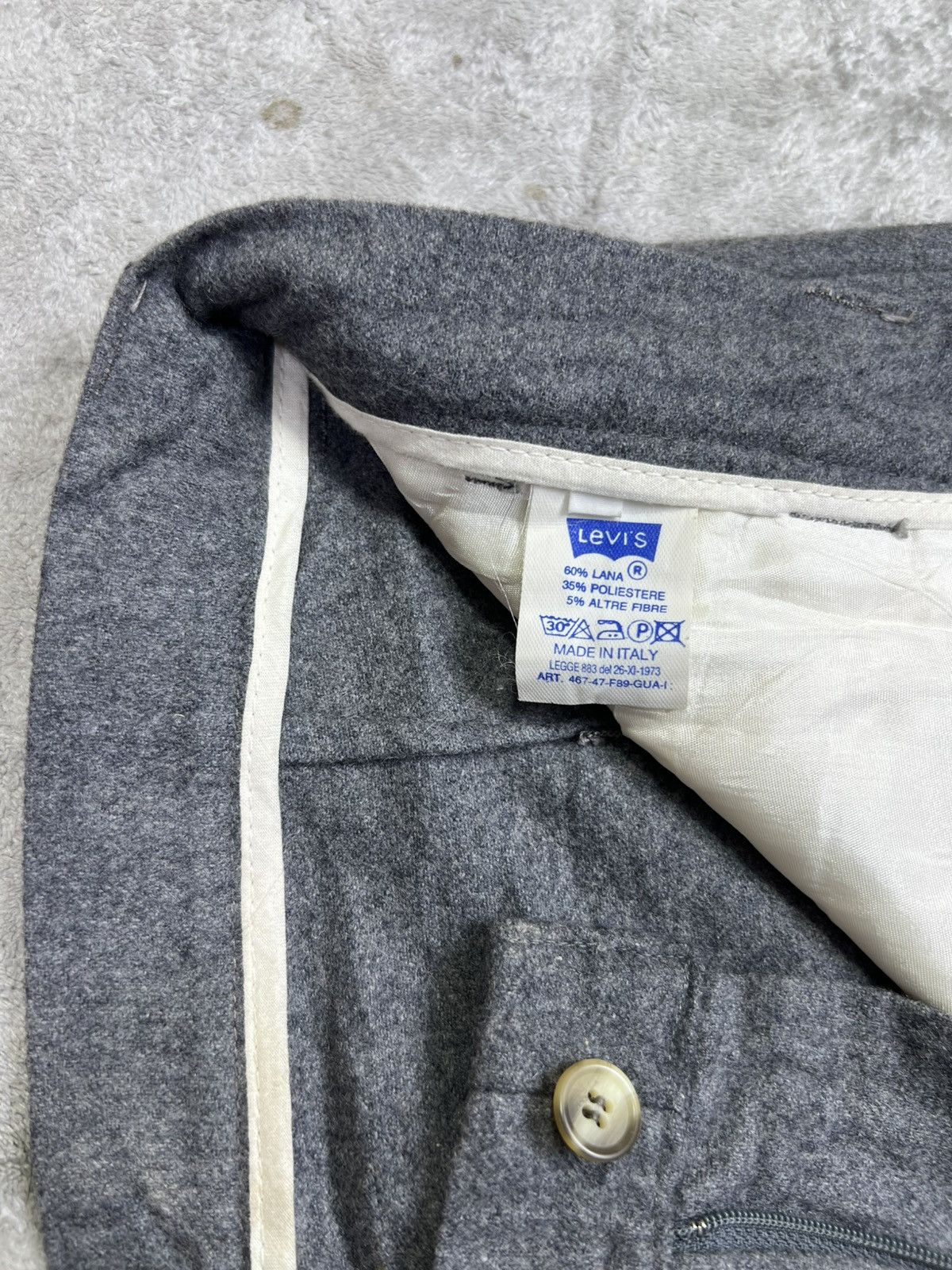 Levi's Vintage Clothing Vintage 1990s Levi’s Made in Italy Wool Blend Grey Wide Leg Size US 34 / EU 50 - 4 Thumbnail