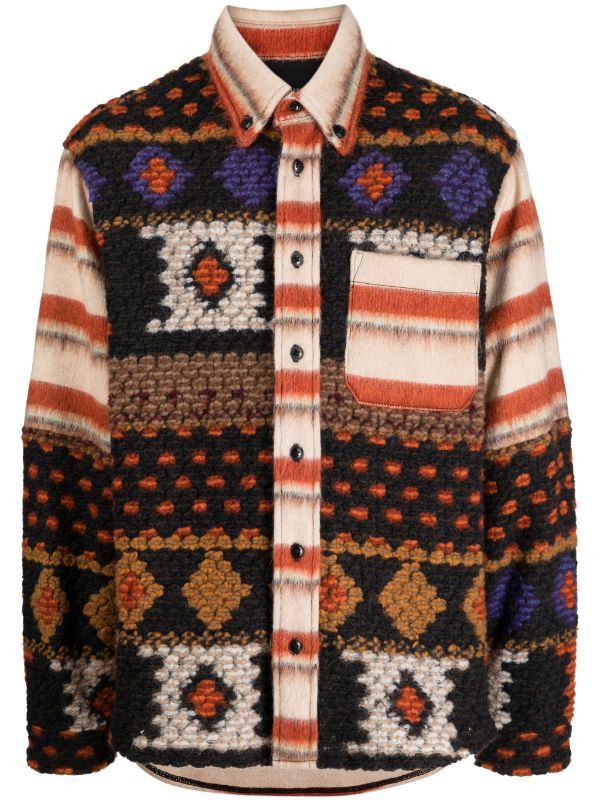 os11x0624 Oversized Stripe Shirts in Multicolor