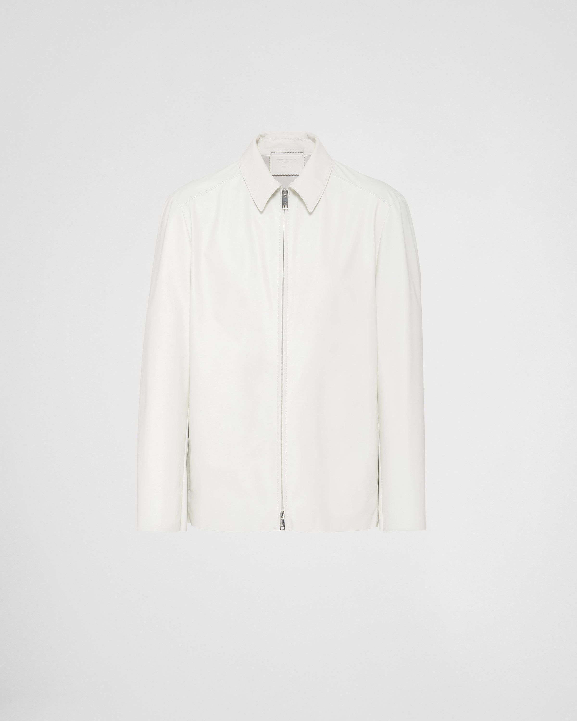 Prada o1bcso1str1025 Vitello Blouson Jacket in White Size US L / EU 52-54 / 3 - 1 Thumbnail