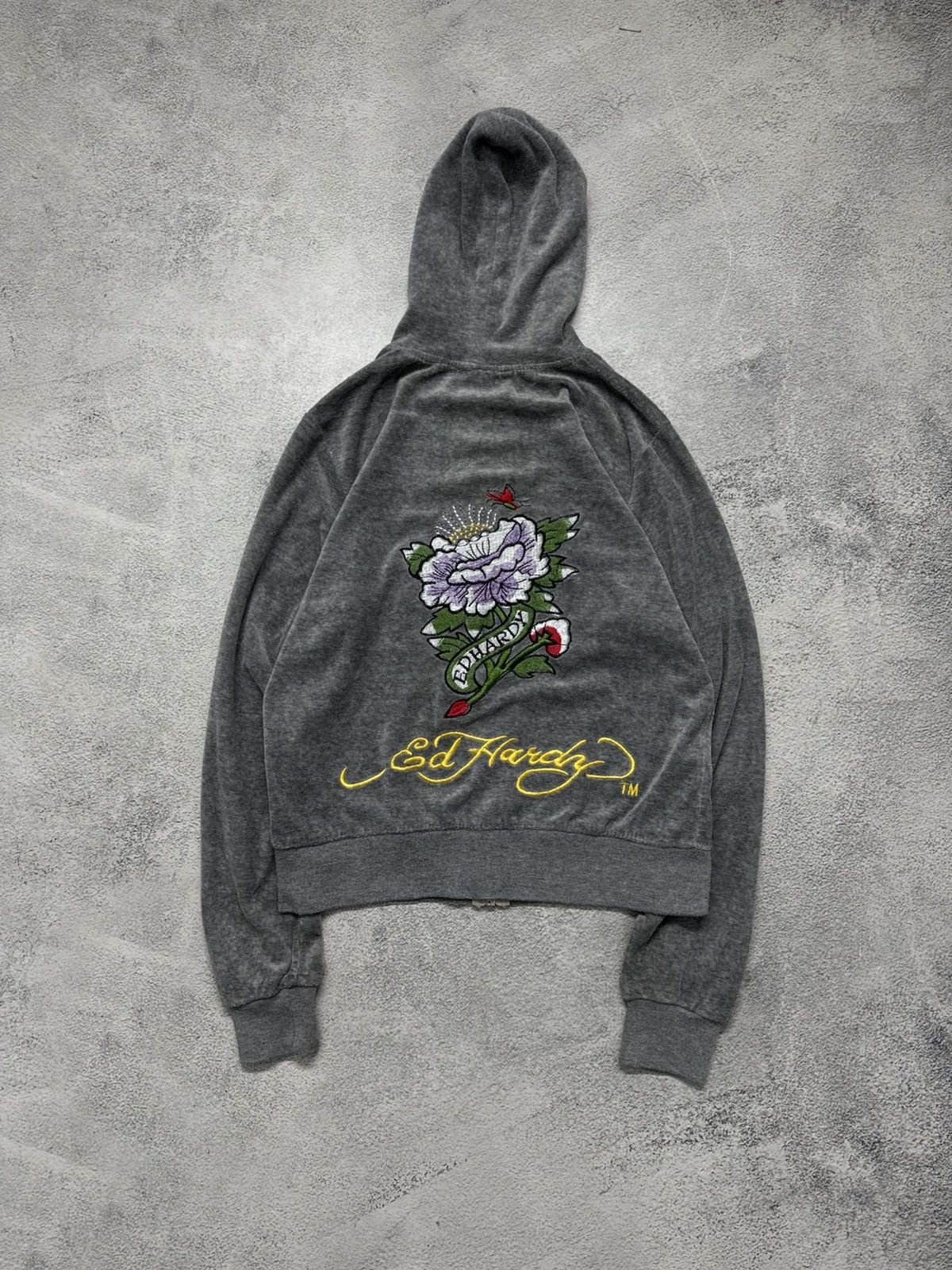 Ed Hardy Vintage Y2k Ed Hardy Roses 🌹 Zip Sweatshirt 00’s Size M / US 6-8 / IT 42-44 - 3 Thumbnail