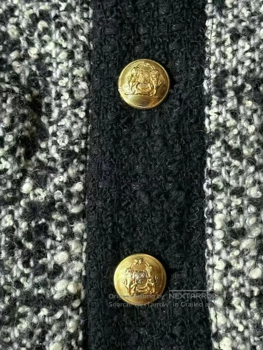 Celine CELINE Black and White Tweed Jacket| Size XXS / US 00 / IT 34 - 5 Thumbnail