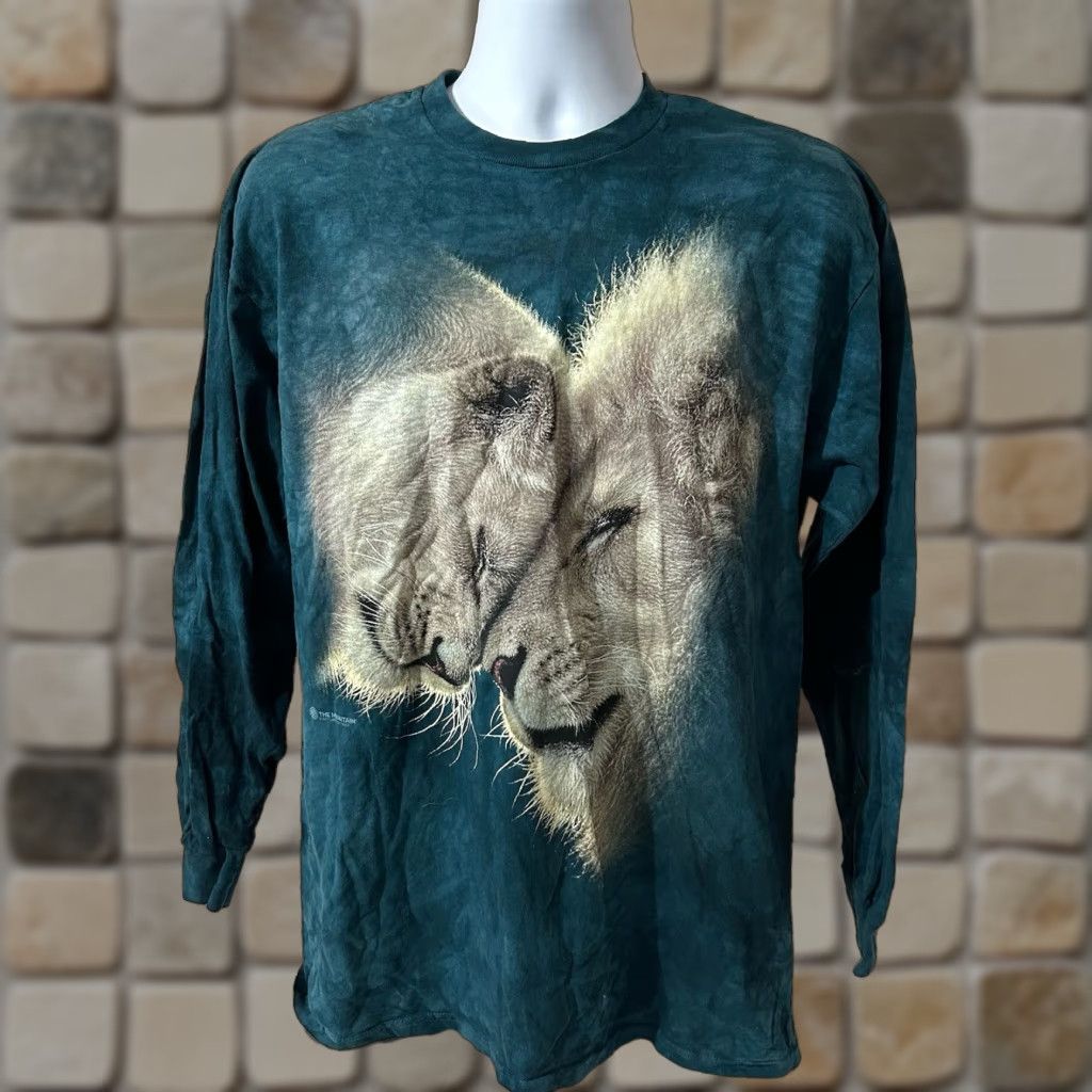 The Mountain The Mountain Lion Long Sleeve Shirt Men Large Green Tie Dye Lions Crew Neck Size US L / EU 52-54 / 3 - 1 Thumbnail
