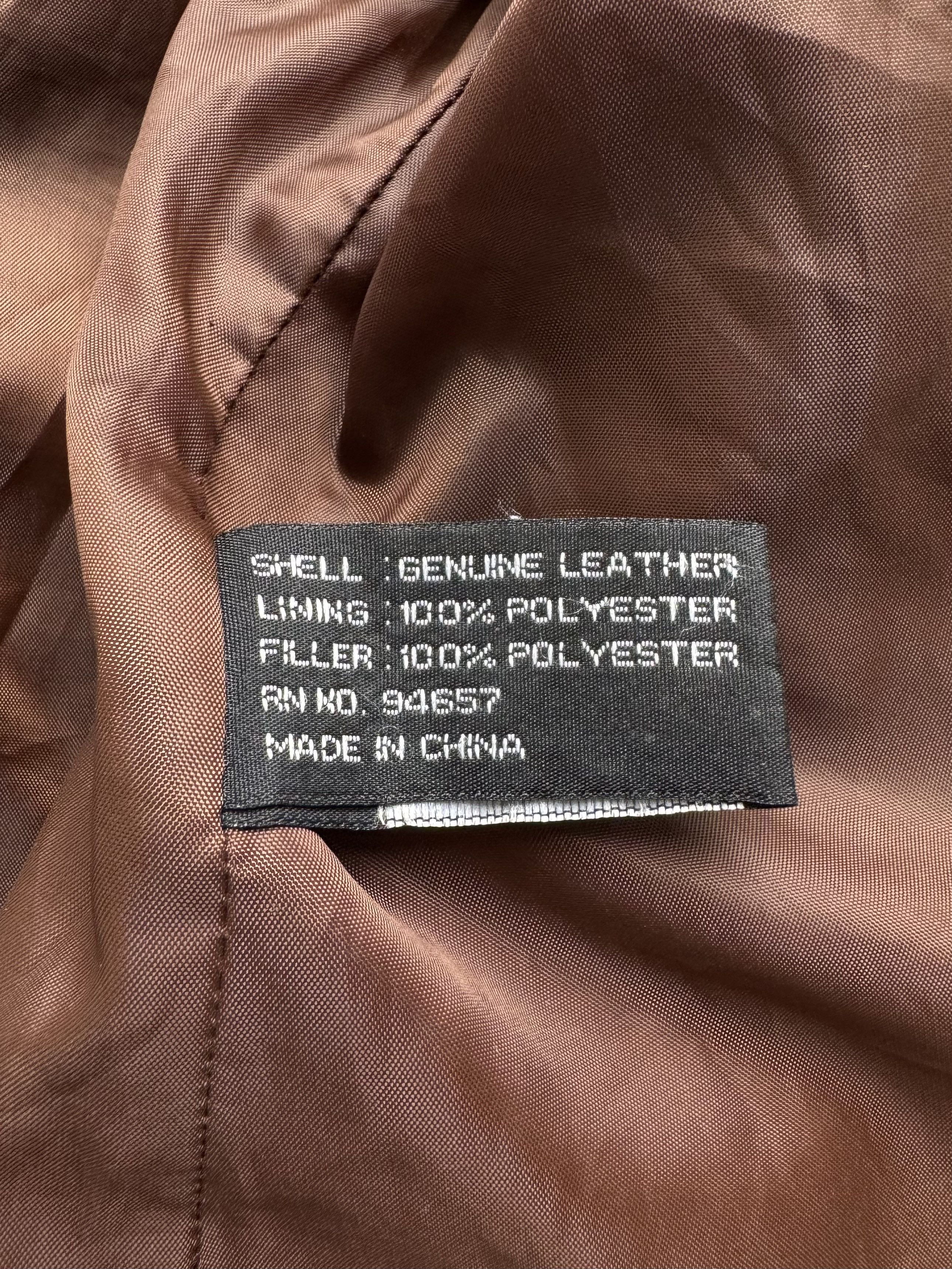 Japanese Brand Vintage Women's Brown Leather Jacket Zip Up Fitted Classic Size M / US 6-8 / IT 42-44 - 10 Thumbnail