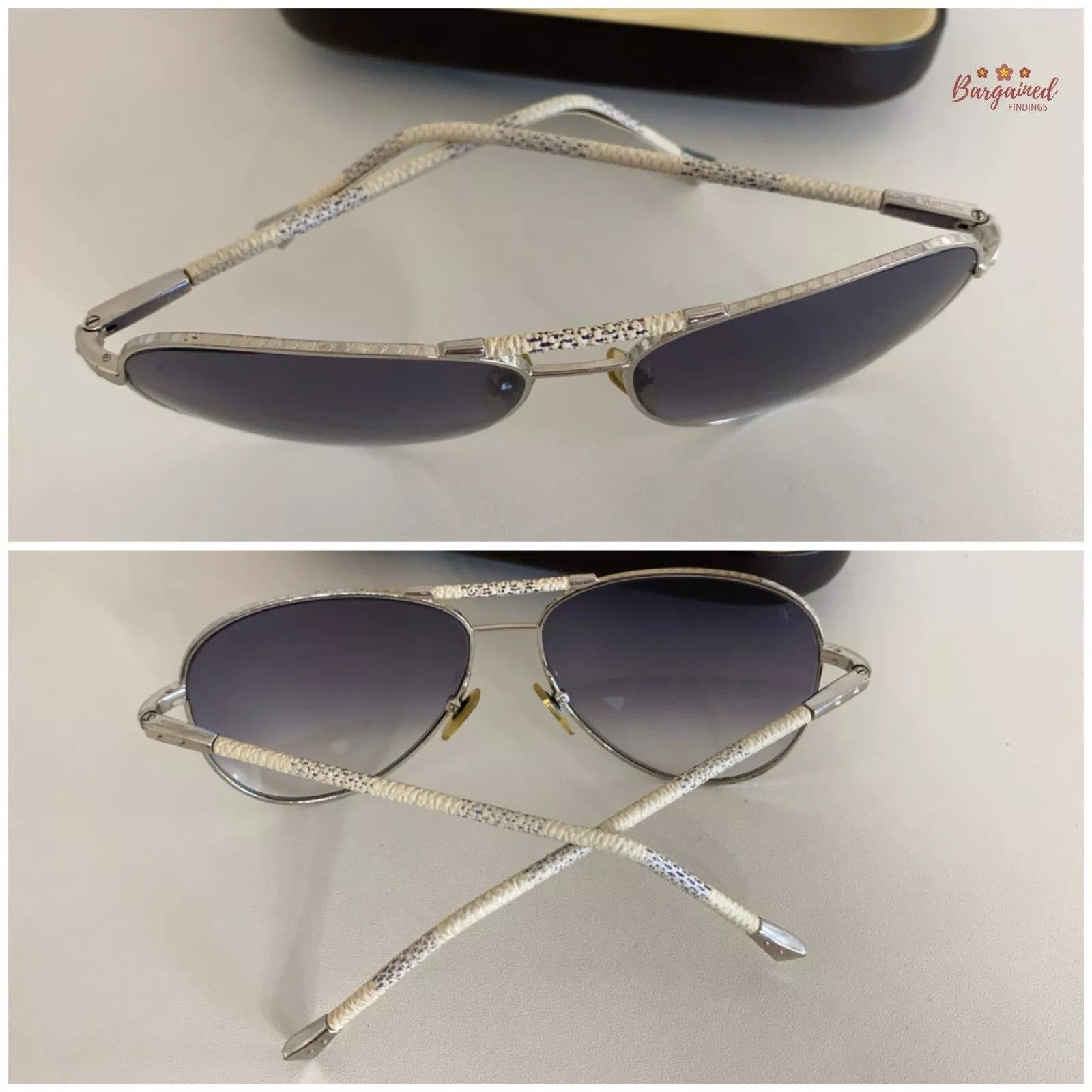 Louis Vuitton LOUIS VUITTON Damier Azur Conspiration Pilote Sunglasses Size ONE SIZE - 5 Thumbnail