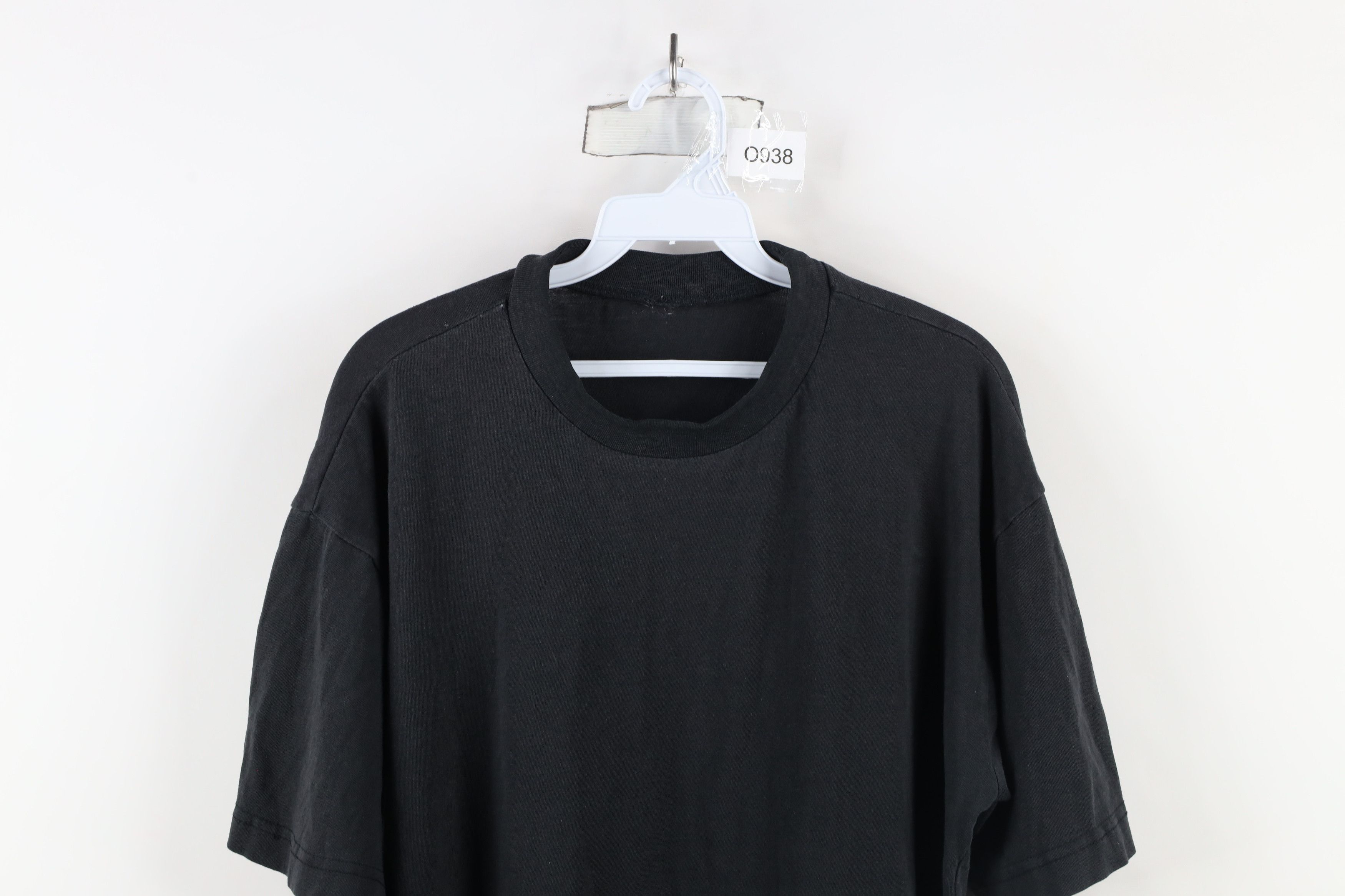 Vintage Vintage 90s Streetwear Blank Thin Short Sleeve T-Shirt Black Size US XL / EU 56 / 4 - 2 Thumbnail