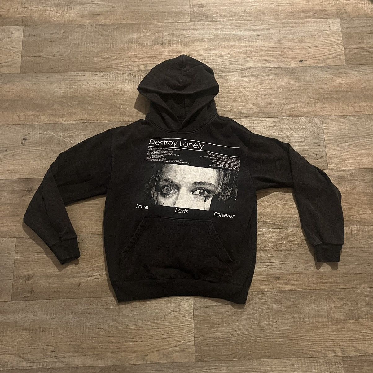 image of Destroy Lonely x Ken Carson Xman Tour Love Lasts Forever Hoodie in Black, Men's (Size Medium)