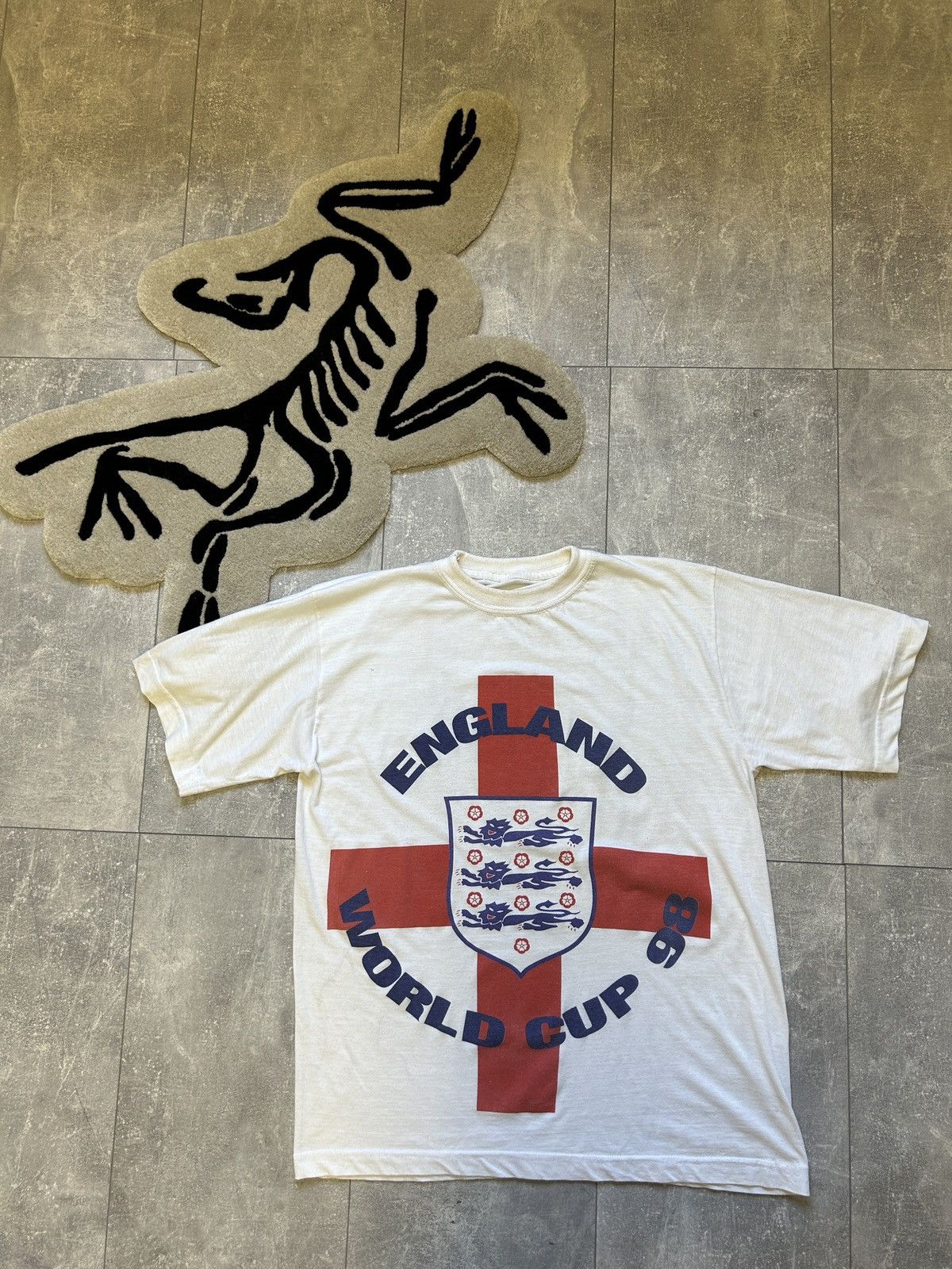 Vintage Mens rare England national team World Cup 98 T Shirt jersey Size US L / EU 52-54 / 3 - 10 Thumbnail