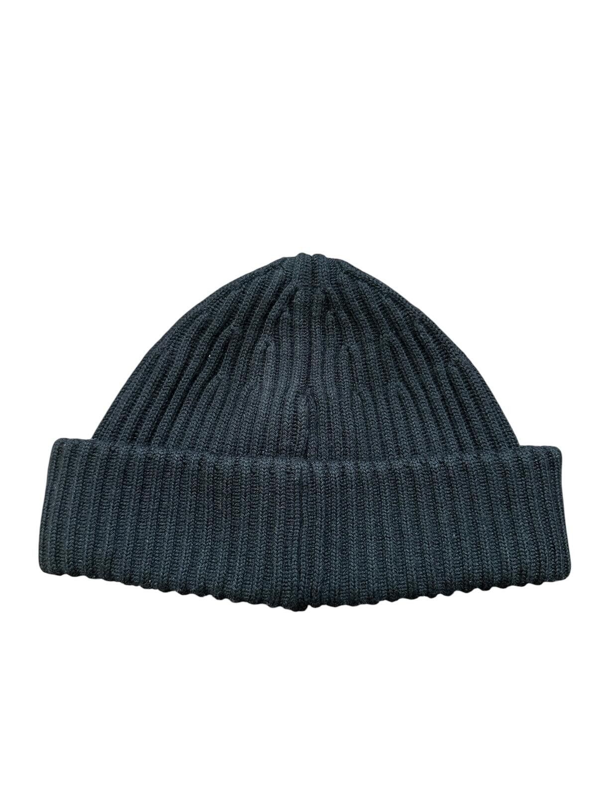 Stone Island Stone Island Black Ribbed Knit Cuffed Beanie with Logo Patch Size ONE SIZE - 3 Thumbnail