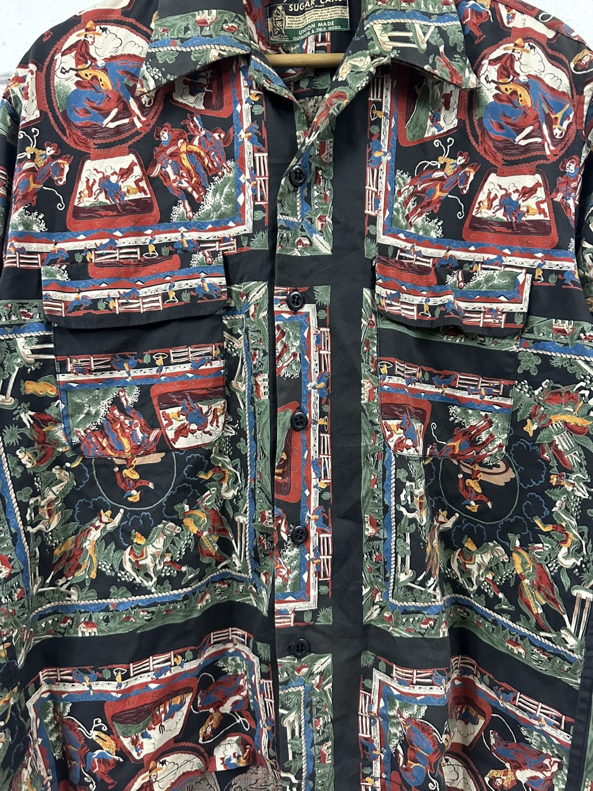 Sugar Cane Vintage Sugar Canes Toyo Enterprise Cowboy Printed L/S Size US L / EU 52-54 / 3 - 10 Thumbnail