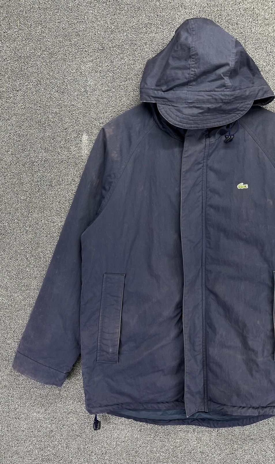 Lacoste Vintage Lacoste Hooded Trashed Zip Up Jacket Size US L / EU 52-54 / 3 - 3 Thumbnail