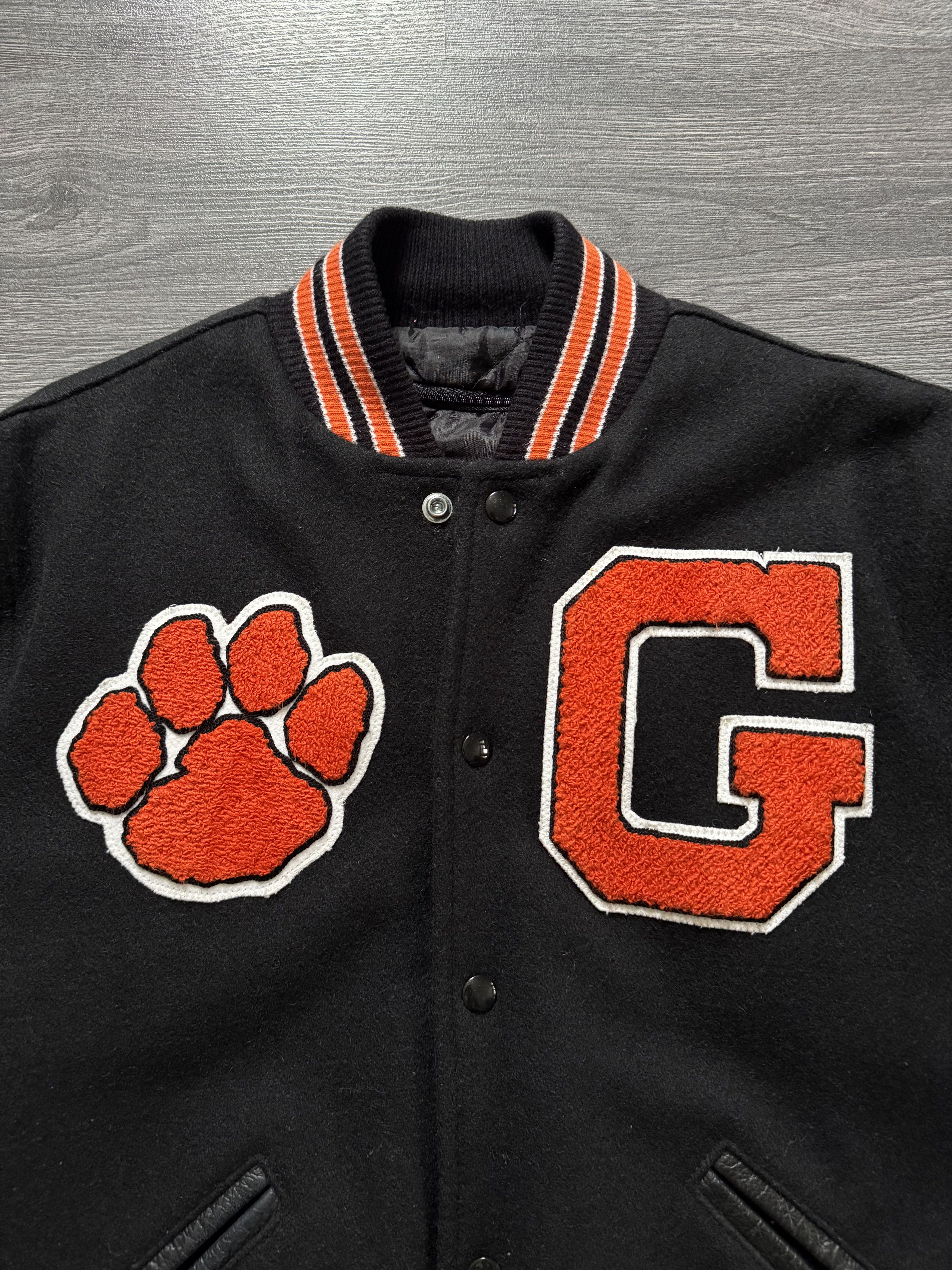 Vintage Vintage Akron Felt Wool Varsity Leather Sleeves Jacket Size US S / EU 44-46 / 1 - 5 Thumbnail