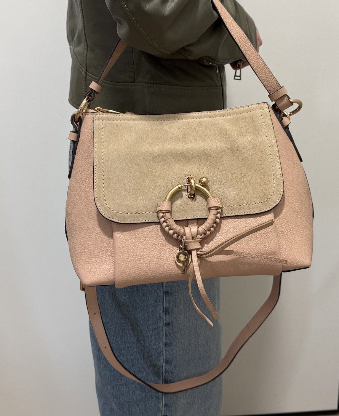 See by Chloe DDP See By Chloe Joan Leather crossbody suede bag peach Size ONE SIZE - 5 Thumbnail
