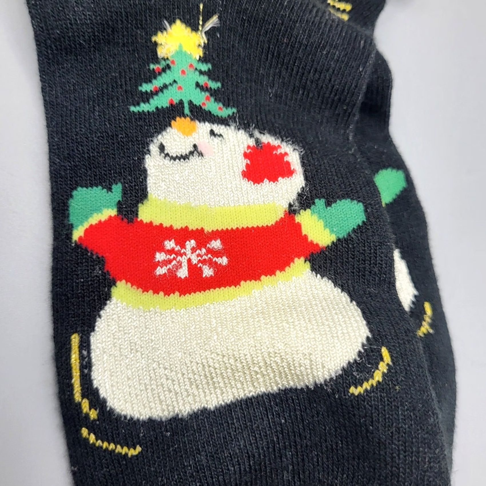 Walmart Snowman Christmas Socks Womens One Size Black 3D Plush Head Holiday Knitted Novelty Winter Socks Mens Womens Girls Boys Size ONE SIZE - 6 Thumbnail
