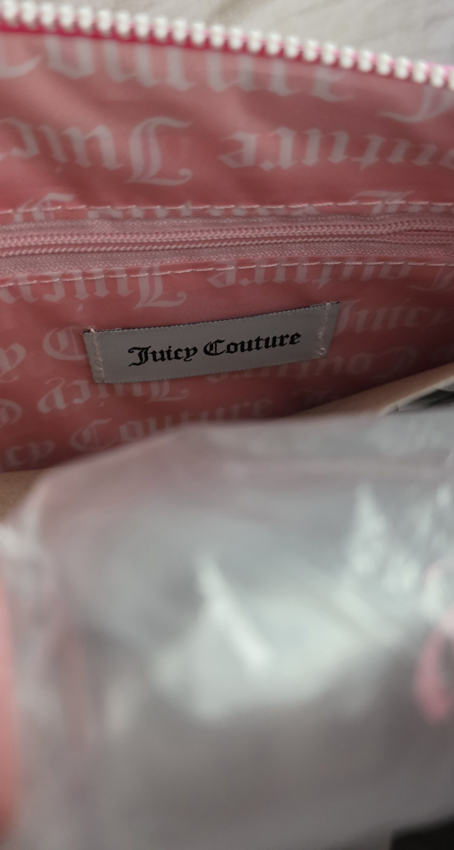 Juicy Couture NWT Juicy Couture Pink Rhinestone Velour Cosmetic Travel Bag Size ONE SIZE - 5 Thumbnail