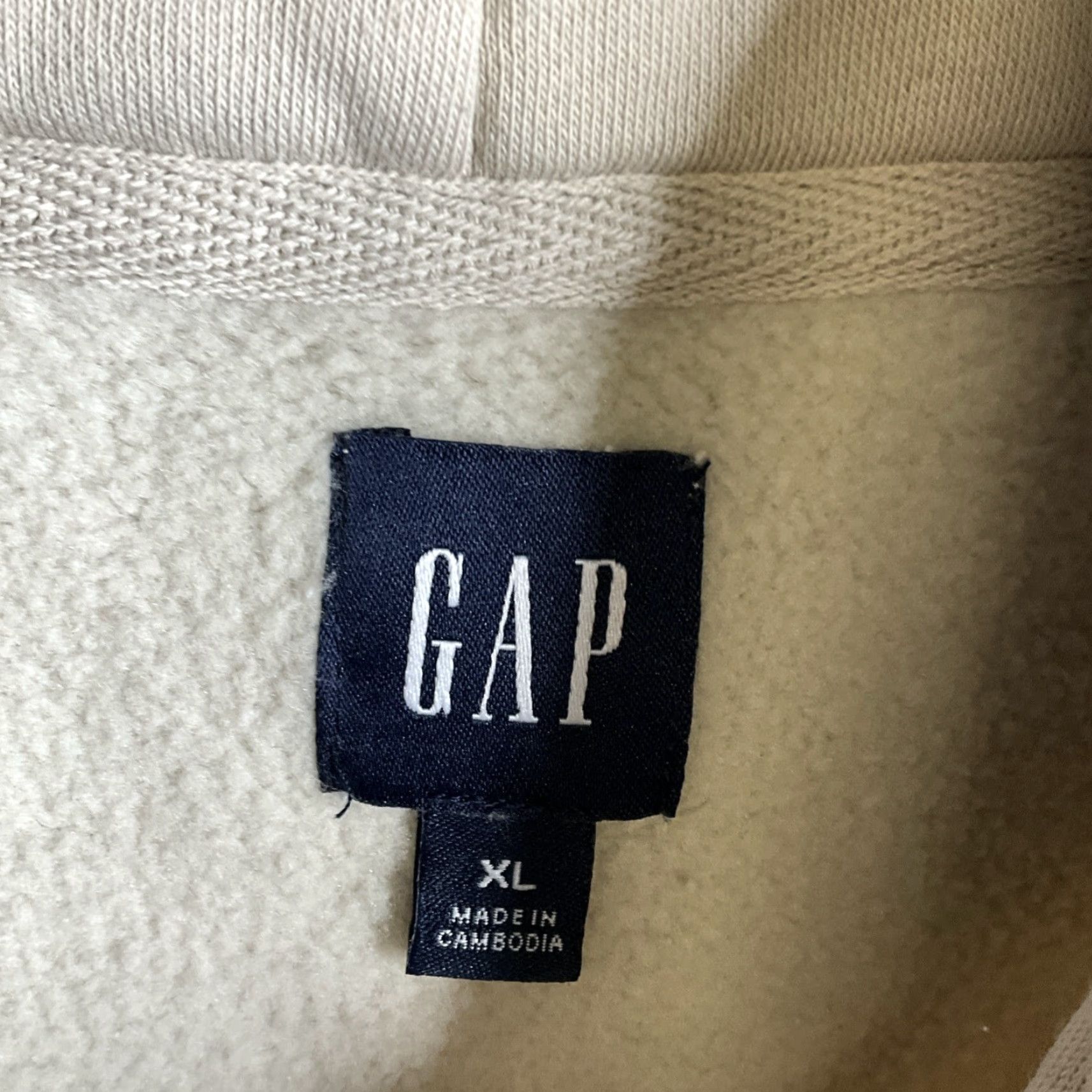Gap GAP Hoodie Pullover Women's XL Beige Logo Cropped Sweatshirt Boxy Hooded Oversized 90s Classic Activewear Casual Feminine Womens Size XL / US 12-14 / IT 48-50 - 3 Thumbnail
