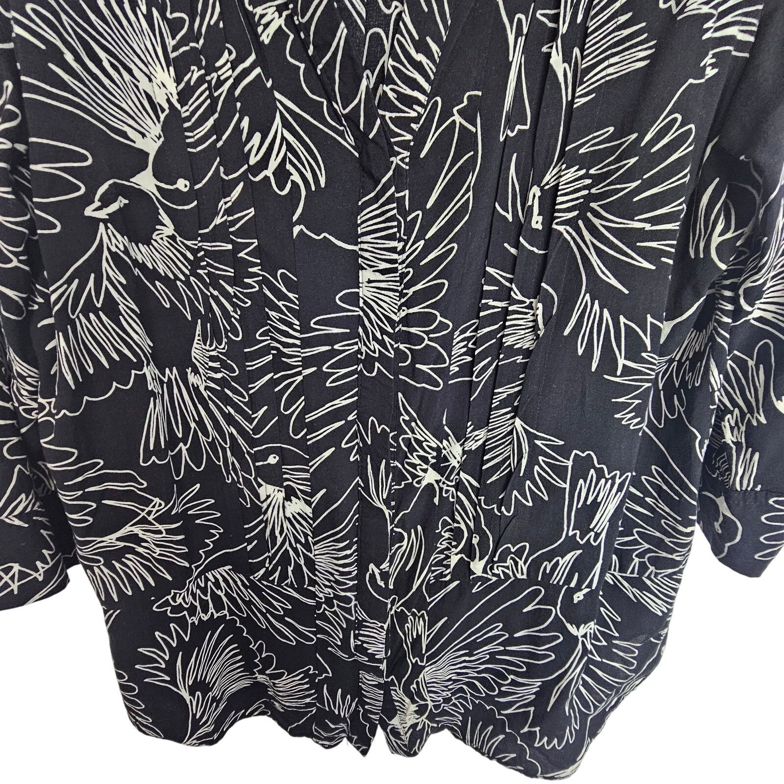 Anthropologie Maeve Anthropologie Bird Print Tunic 6 Button Front Artsy Size M / US 6-8 / IT 42-44 - 4 Thumbnail