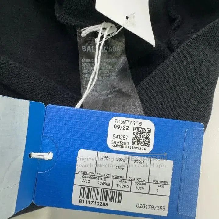 Balenciaga Balenciaga x Adidas Black Logo Hooded Sweatshirt. Size US M / EU 48-50 / 2 - 5 Thumbnail