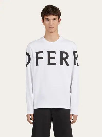 Salvatore Ferragamo o1s1rm0126 T-Shirt in White/Black Size US M / EU 48-50 / 2 - 2 Thumbnail