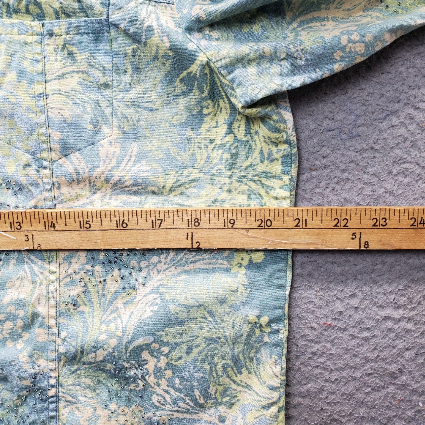 Coldwater Creek Coldwater Creek Jacket Womens M Beaded Collared Button Front Leaf Print Multicolor Autumn Winter Size M / US 6-8 / IT 42-44 - 4 Thumbnail