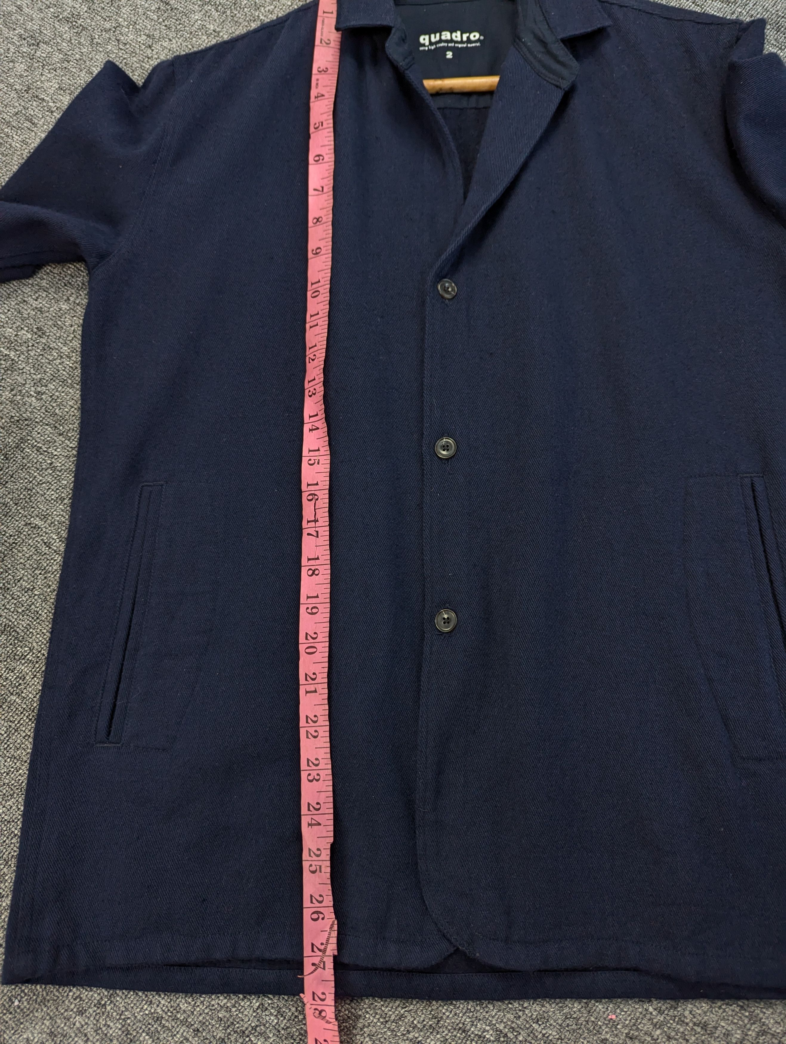 Japanese Brand Navy Blue Quadro Japan Button Ups Jacket Size 2 Size US M / EU 48-50 / 2 - 12 Thumbnail
