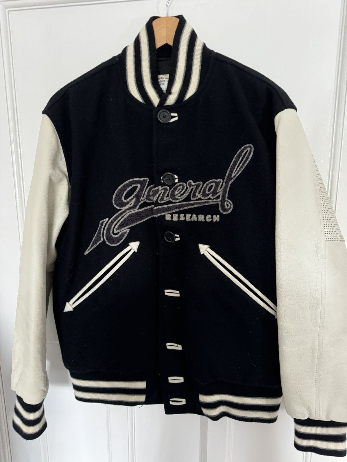 General Research AW2001 General Research Wool and Leather Varsity Jacket Size US M / EU 48-50 / 2 - 1 Thumbnail