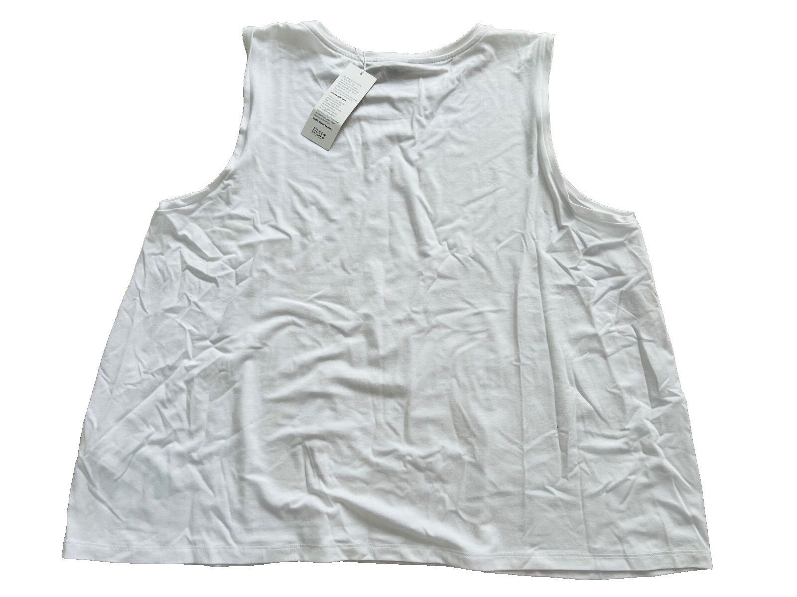 Eileen Fisher Eileen Fisher Fine Jersey Tank White ( XL ) Size XL / US 12-14 / IT 48-50 - 2 Thumbnail