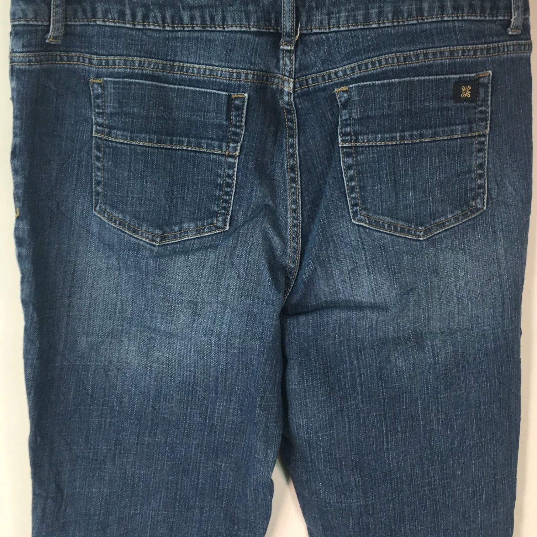 Vintage Simply Vera Vera Wang Jeans Women 12P Blue Denim Capri Straight Leg Cuffed 5-Pocket Stretch Size 34" / US 12 / IT 48 - 3 Thumbnail