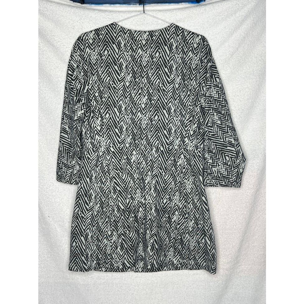 Other Zigzag Knit Coat 3/4 Sleeve Button Front Longline Style Size M / US 6-8 / IT 42-44 - 10 Thumbnail
