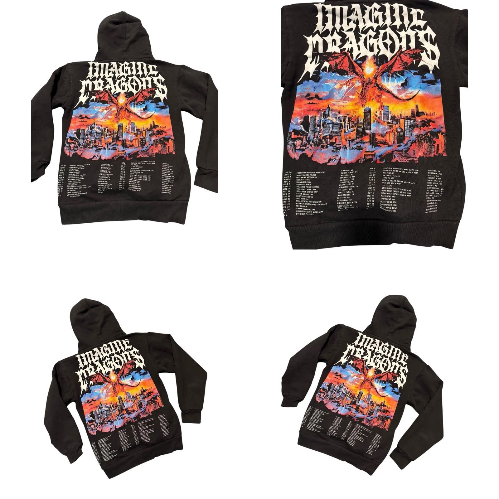 Vintage Authentic Imagine Dragons Hoodie Mens Small Black Loom World Official Tour 2024 Size US S / EU 44-46 / 1 - 8 Thumbnail