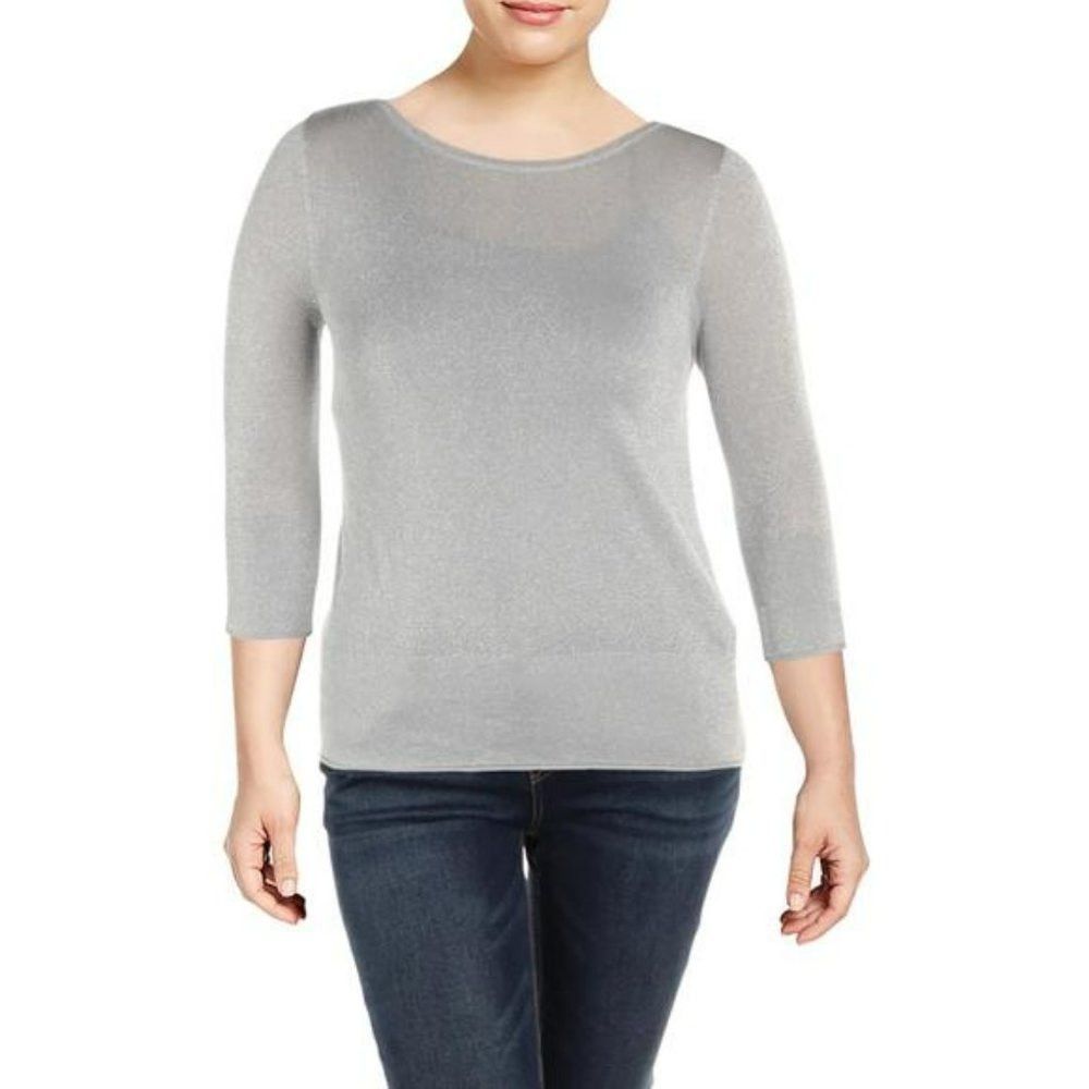 Other NWT New Basler Metallic Sparkle Viscose Knit 3/4 Sleeve Top Size 3XL / US 20-22 - 1 Thumbnail