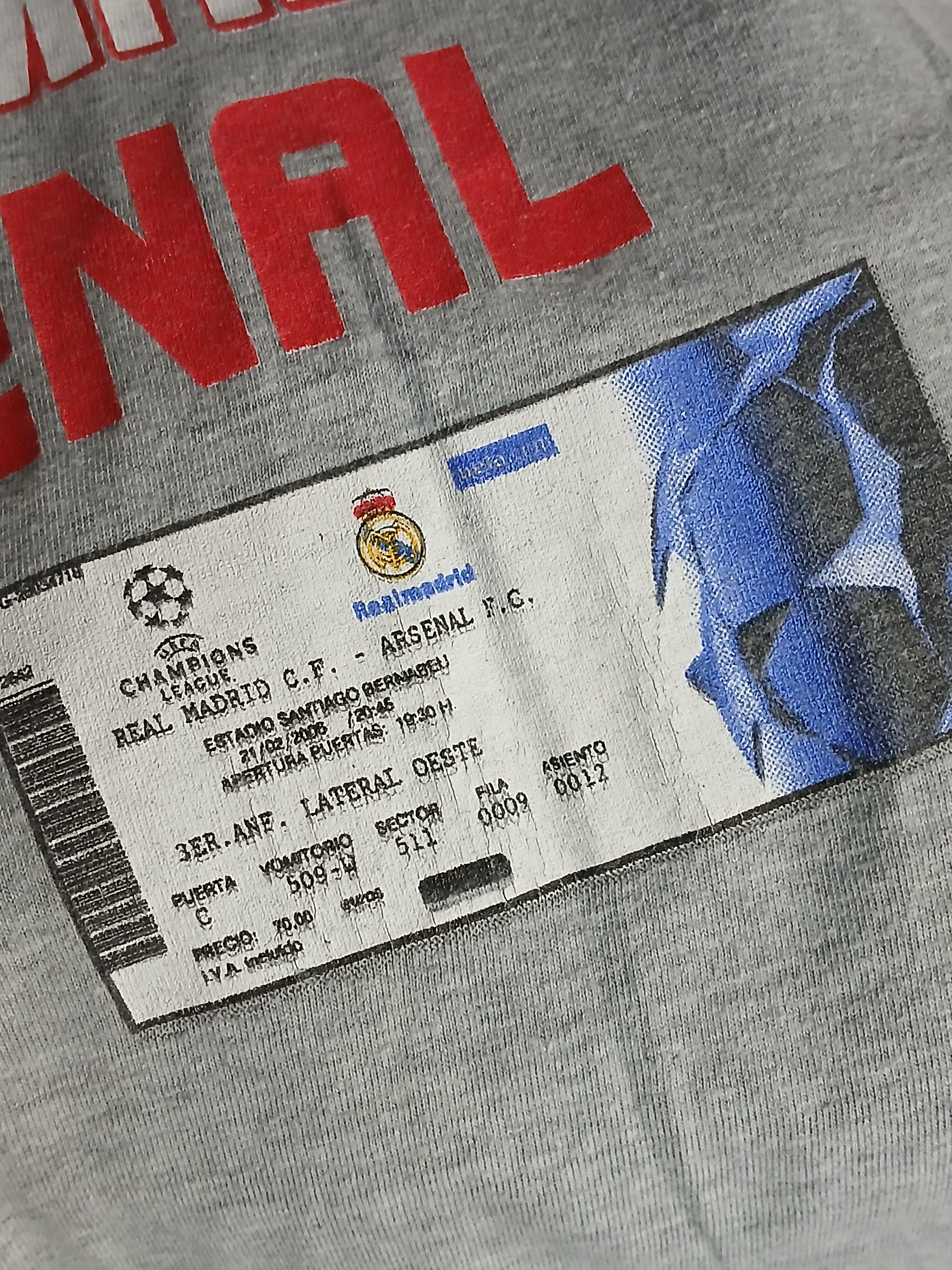 Vintage 2006 Champions League Real Madrid Arsenal Football T-Shirt Size US L / EU 52-54 / 3 - 5 Thumbnail