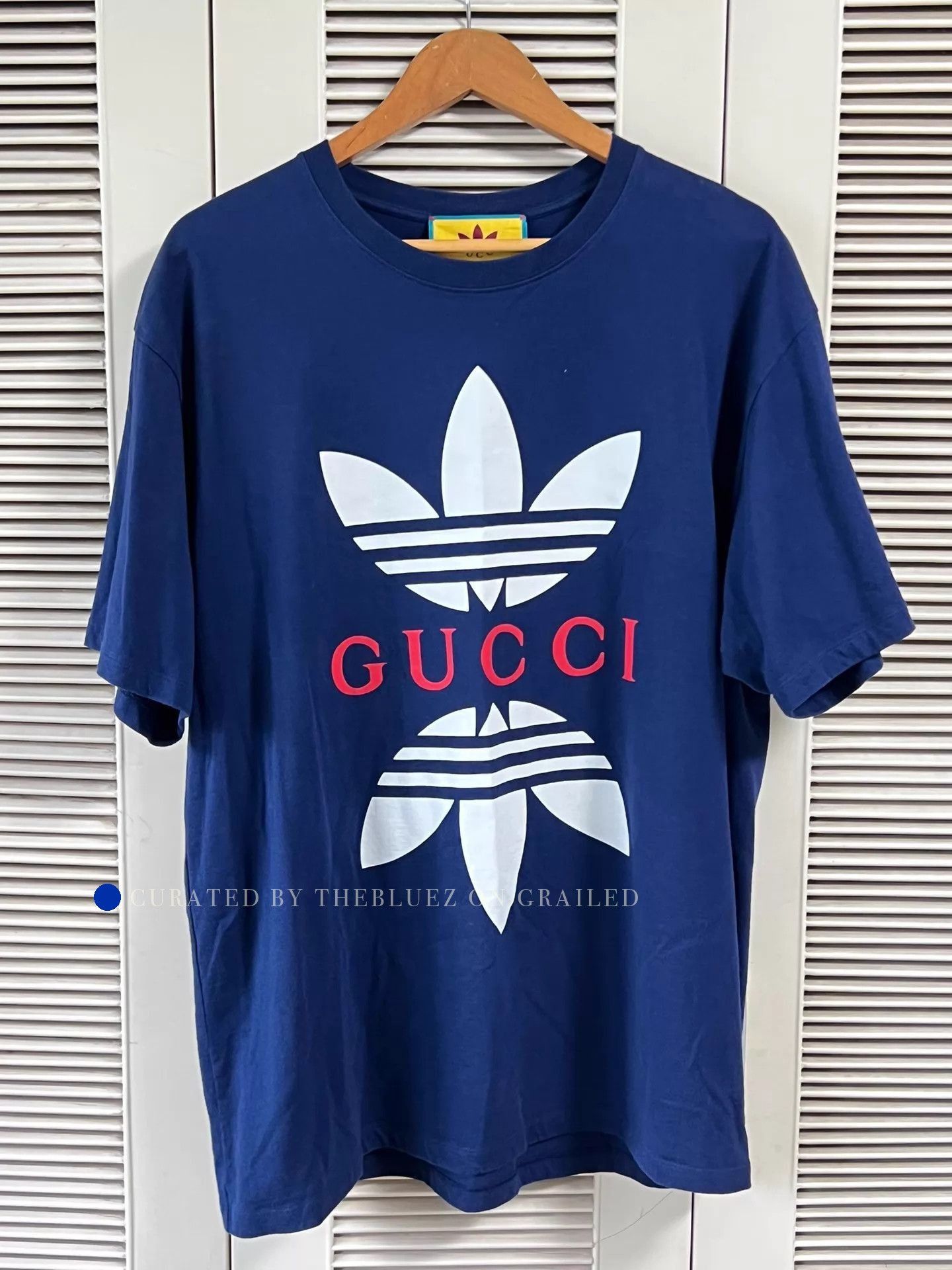 Gucci Gucci x Adidas Blue XXL Short Sleeve Tee Size US XXL / EU 58 / 5 - 1 Thumbnail