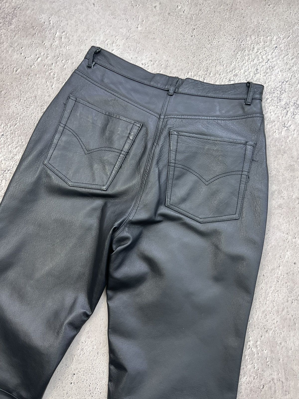 Japanese Brand × Vintage Vintage Leather Black Pants Japanese Hype Travis Scott Size US 30 / EU 46 - 12 Thumbnail