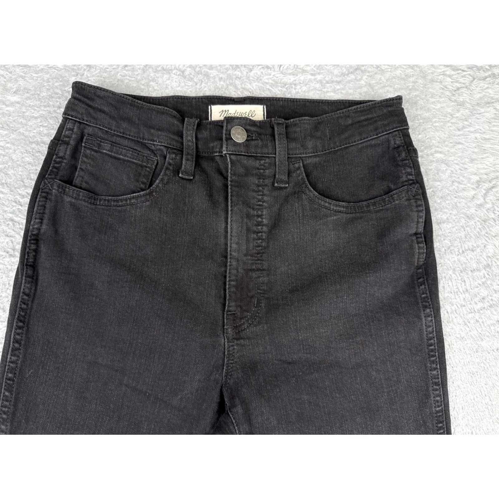 Madewell Madewell Jeans Womens 27 Black 10" Roadtripper High Rise Skinny Distressed Knee Jeans Size 27" / US 4 / IT 40 - 4 Thumbnail