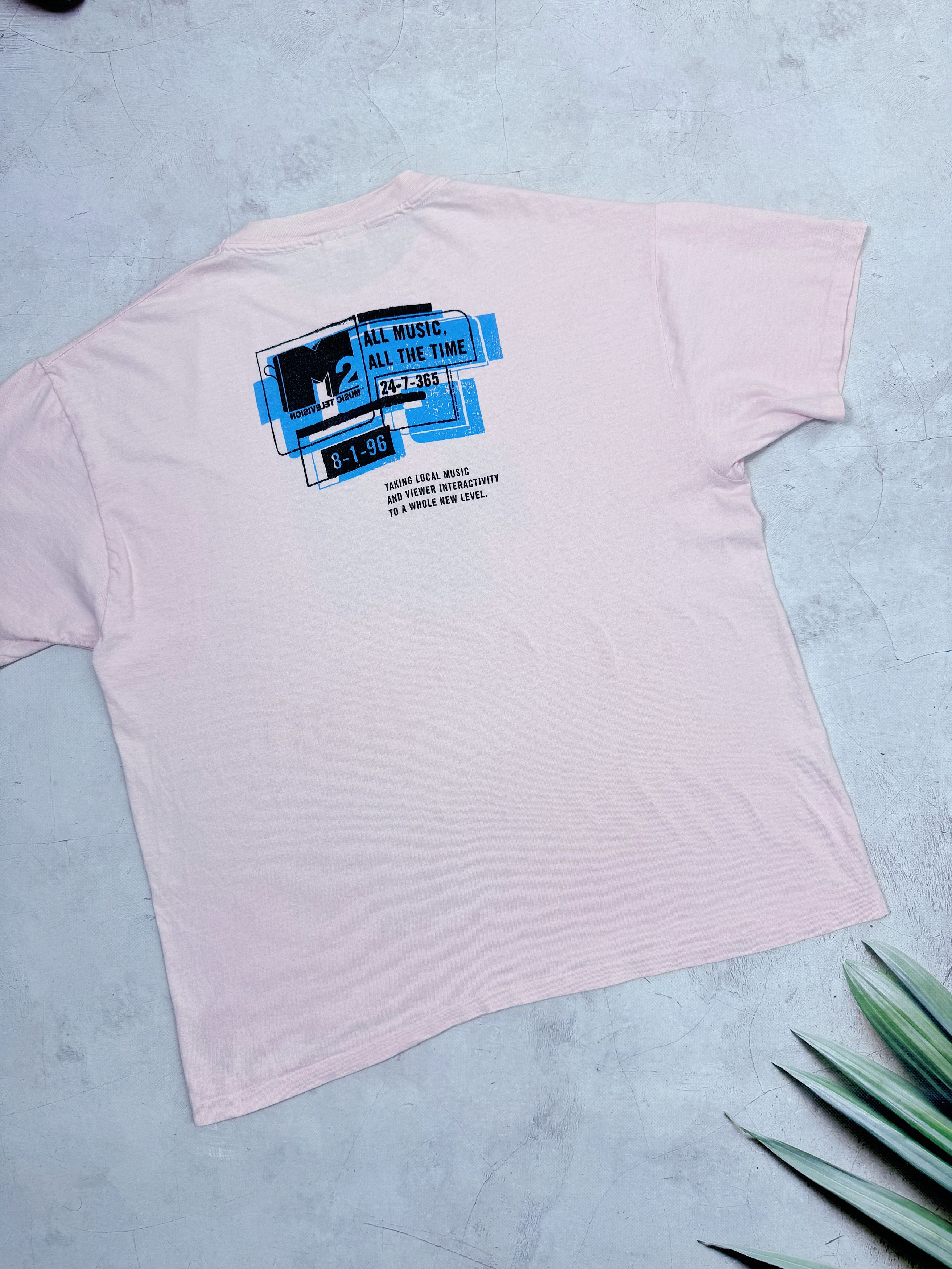Hanes × Mtv × Vintage 1996 MTV 2 First Promo T-Shirt M2 Music Television Size US XL / EU 56 / 4 - 19 Thumbnail