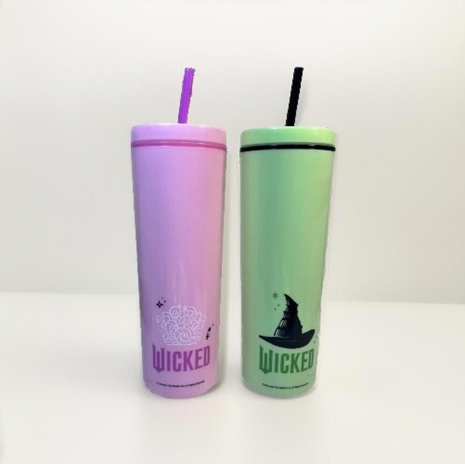 Designer 23oz Wicked 9” Tumbler Set Glinda & Elphaba Plastic Set of 2 Size ONE SIZE - 2 Thumbnail