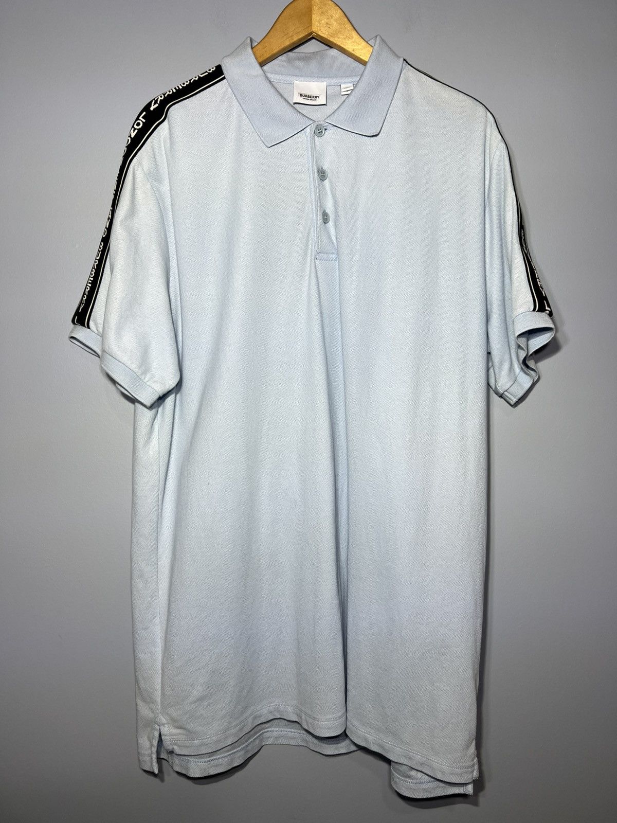 Burberry Authentic Burberry Men's Logo Tape Pique' Polo Shirt Size L Size US L / EU 52-54 / 3 - 2 Thumbnail