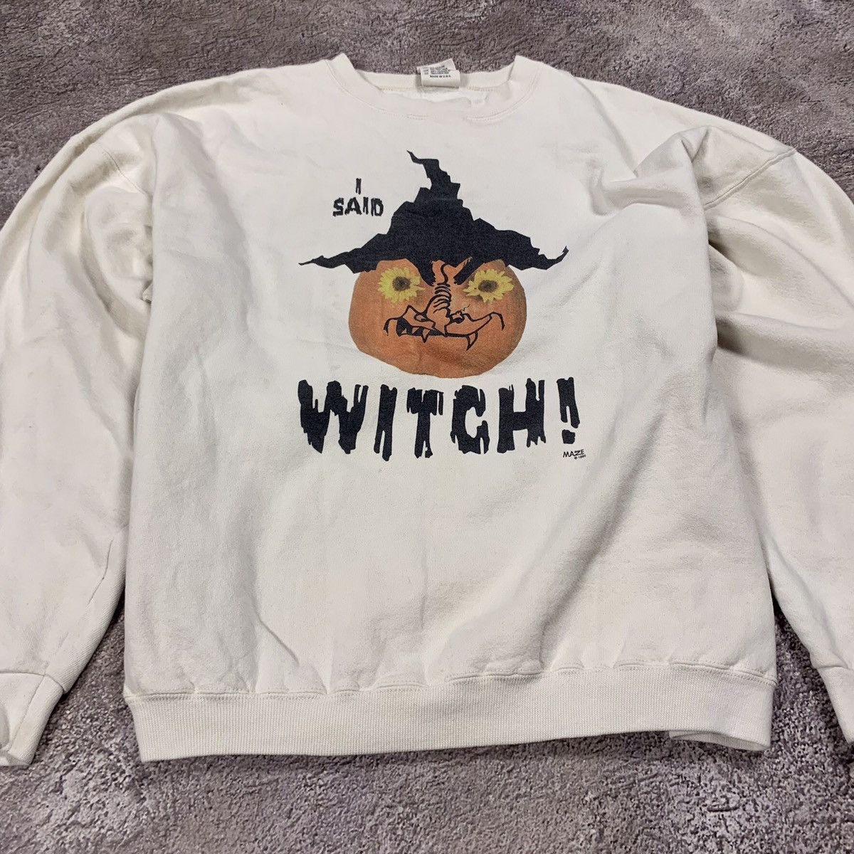 Vintage Vintage 90s Graphic Sweatshirt Halloween Witch Humor Streetw Size US L / EU 52-54 / 3 - 2 Thumbnail