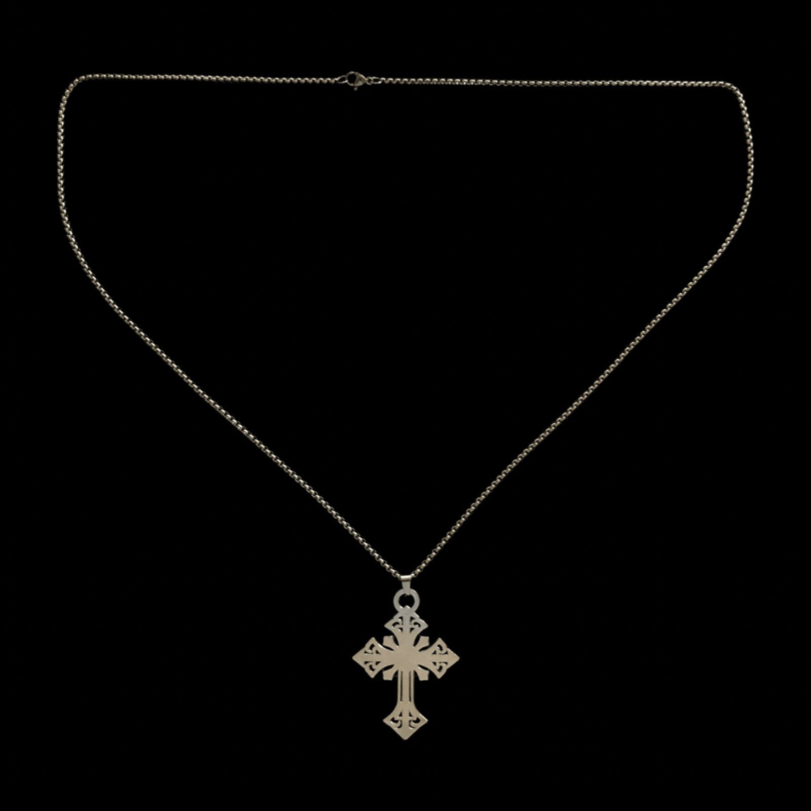 Jewelry Cross Pendant Necklace Punk Chain Size ONE SIZE - 4 Thumbnail