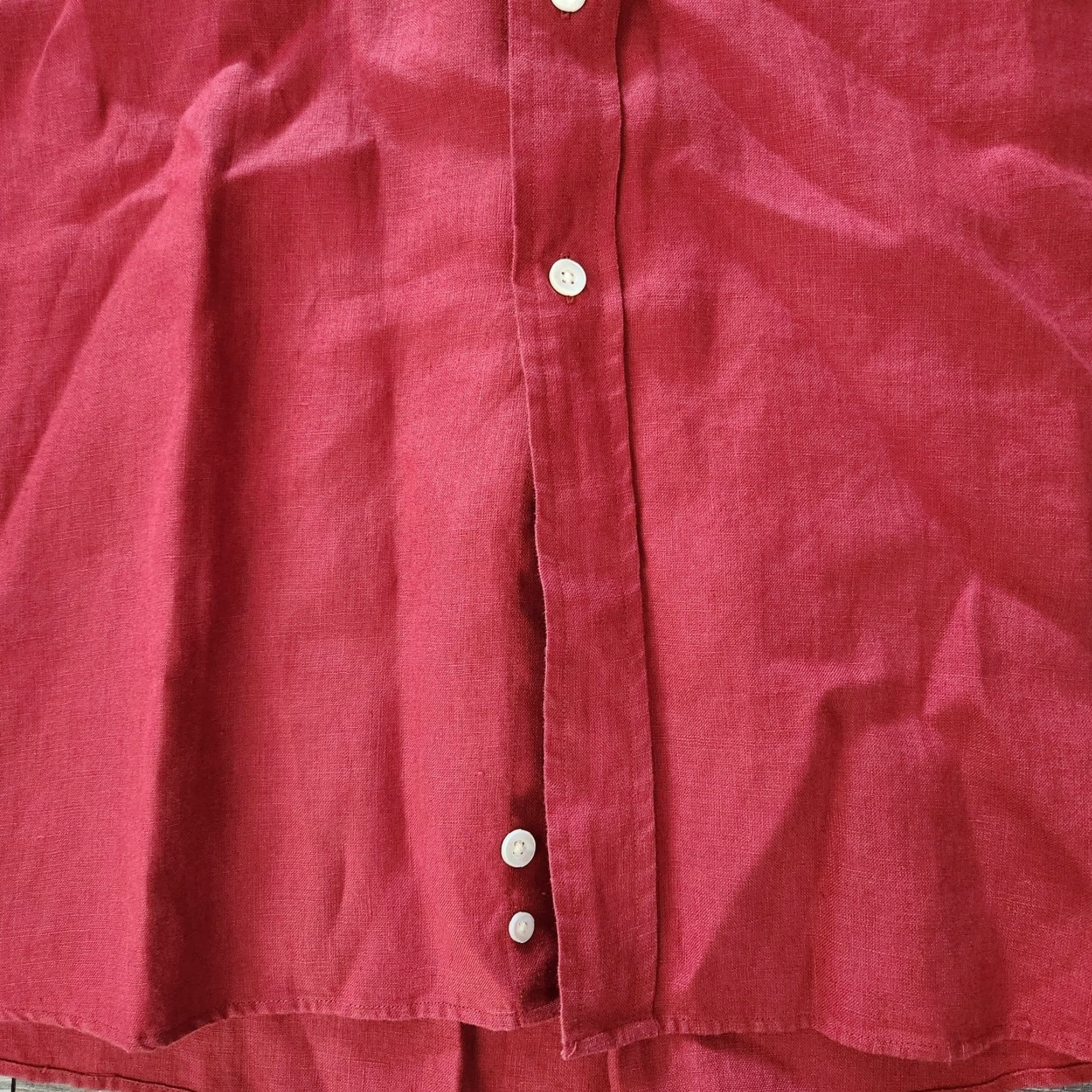 Vintage Allen Solly Platinum Linen Shirt Button-Up Long Sleeve Red Size L Men Casual Shirt Size US L / EU 52-54 / 3 - 2 Thumbnail