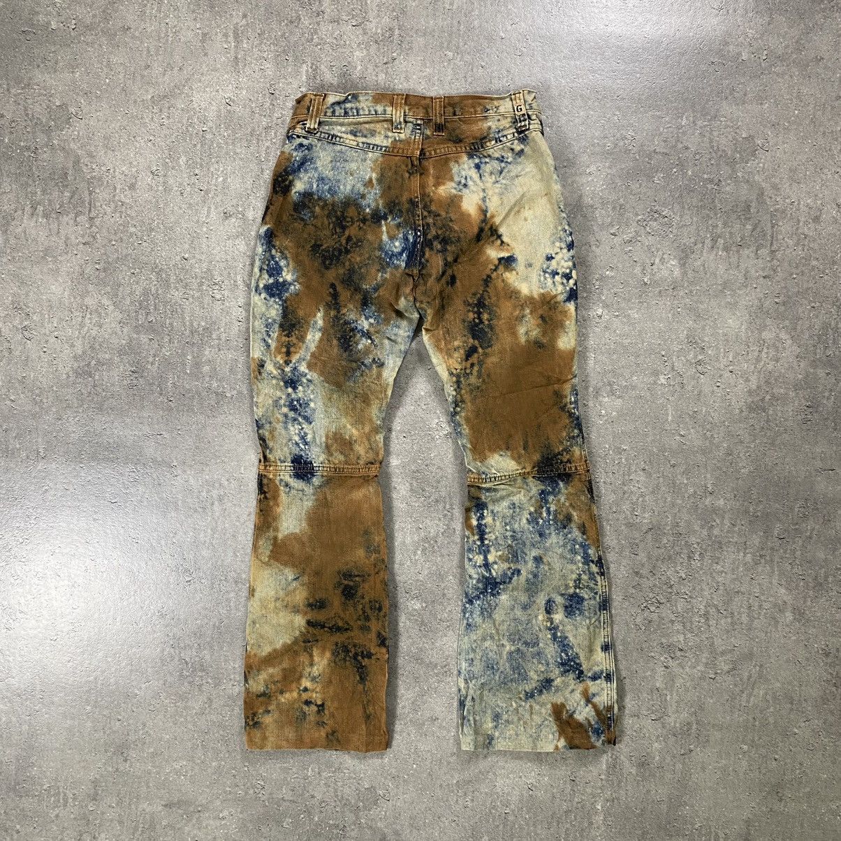 Japanese Brand × Vintage G Brand Flared Low Rise Jeans Tie Dye Pants Size 28" / US 6 / IT 42 - 2 Thumbnail